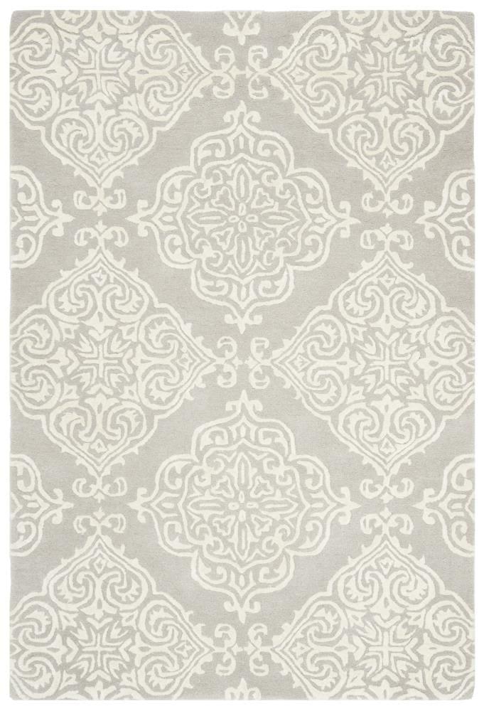 Glamour GLM568 Hand Tufted Indoor Area Rug - Silver/Ivory - 4'x6' - Safavieh