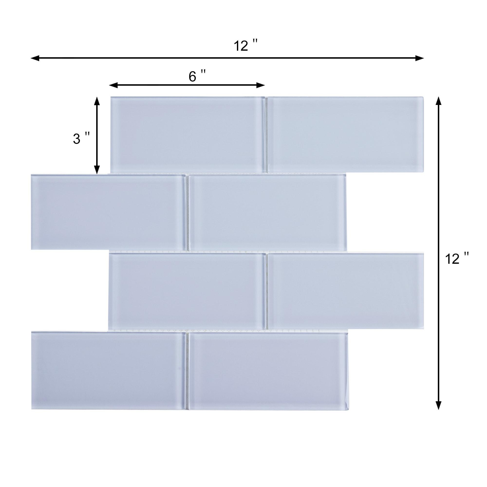 Premium 3" x 6" Straight Edge Glass Mosaic Subway Tile