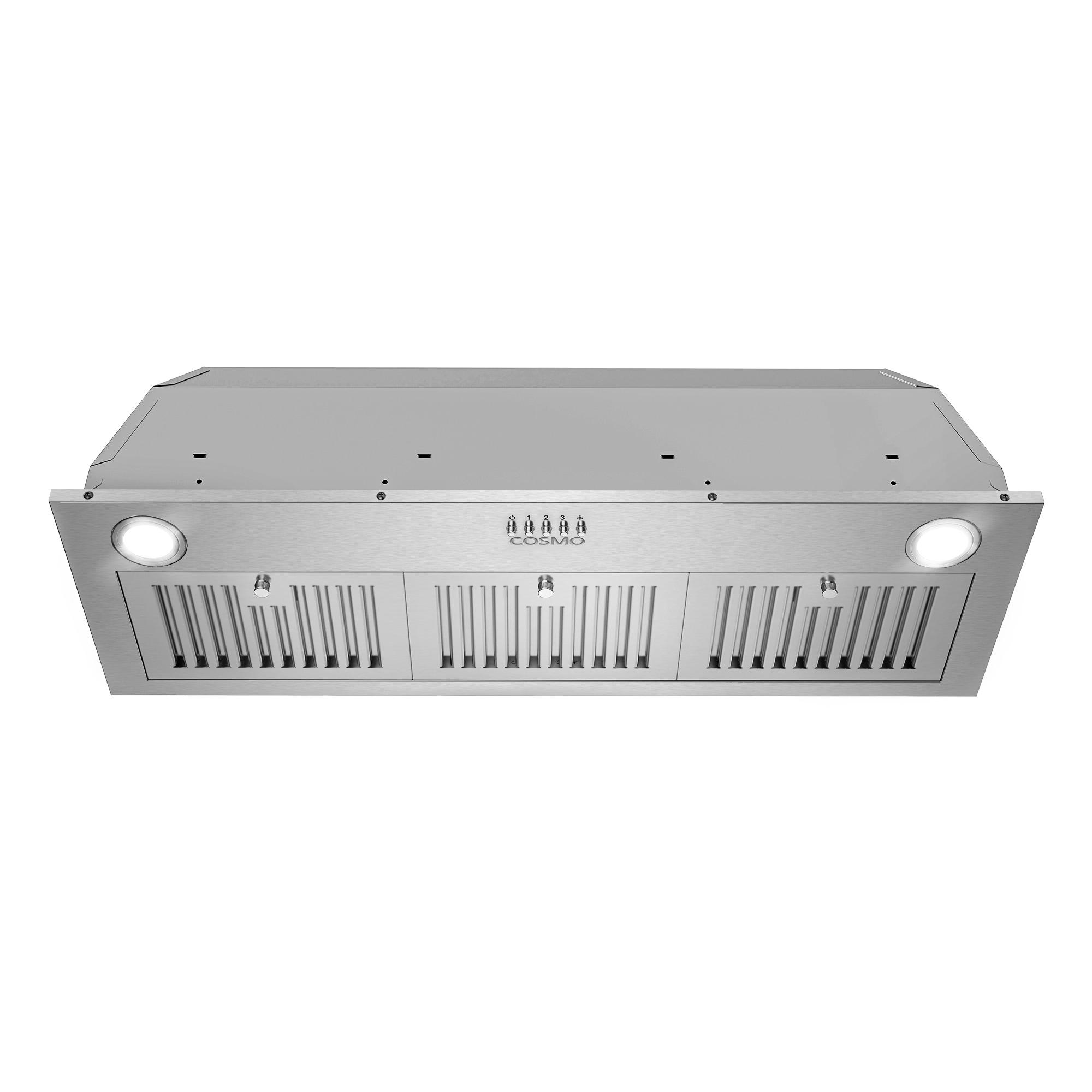 Cosmo 36 in. Insert Range Hood w/ Push Button Controls, 3-speed Fan, LED Lights and Permanent Filter