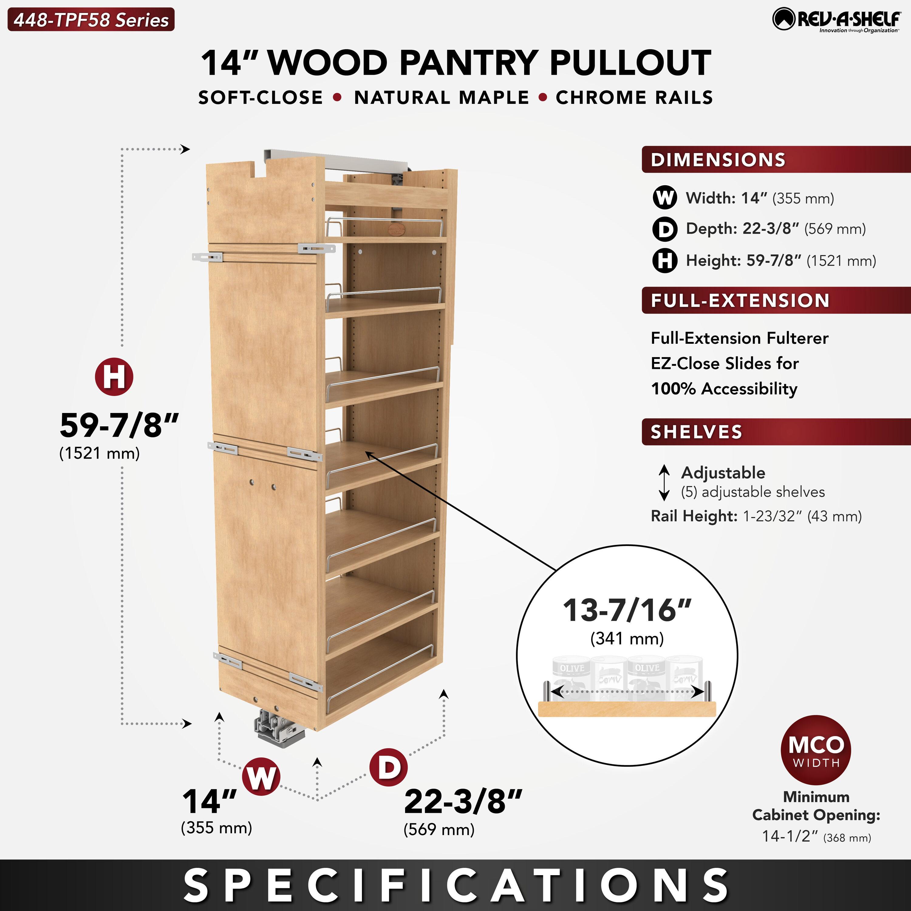 Rev-A-Shelf Wood Pullout Trash/Waste Container W/ Soft-Close
