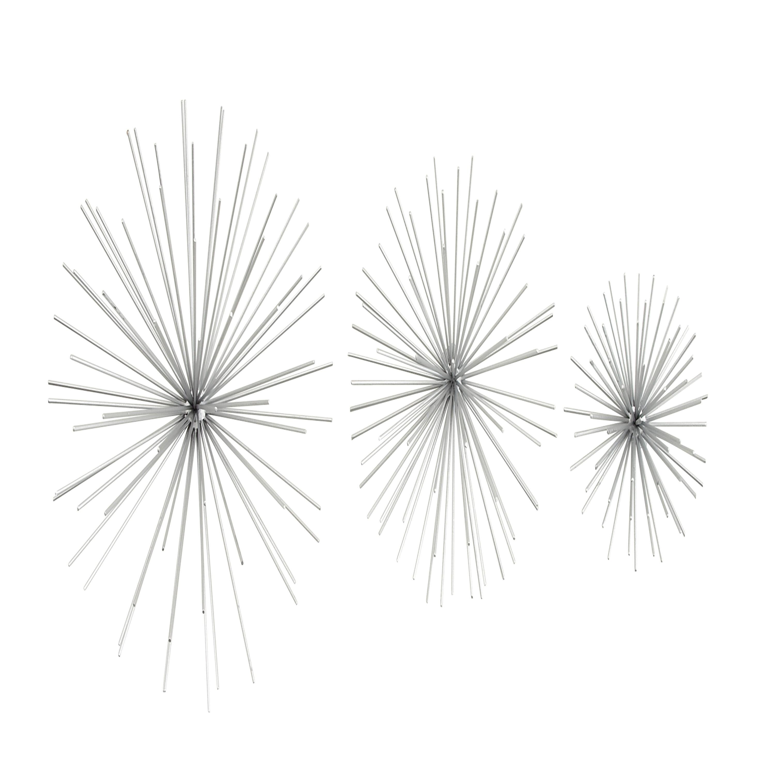 CosmoLiving by Cosmopolitan Metal 3D Long Spike Starburst Home Wall Decor Set