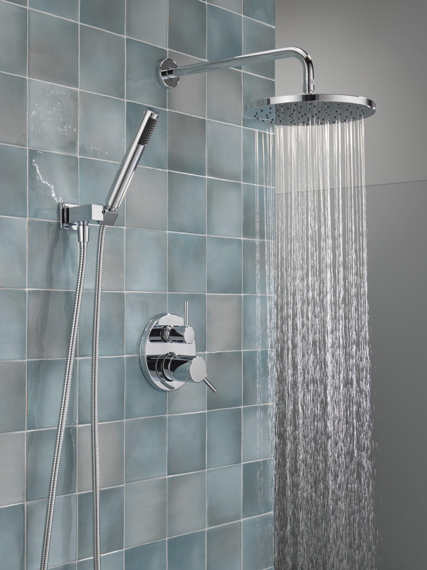 Modern Raincan Round Shower System, Rain Shower Head with Handheld Spray, Shower Faucet Set