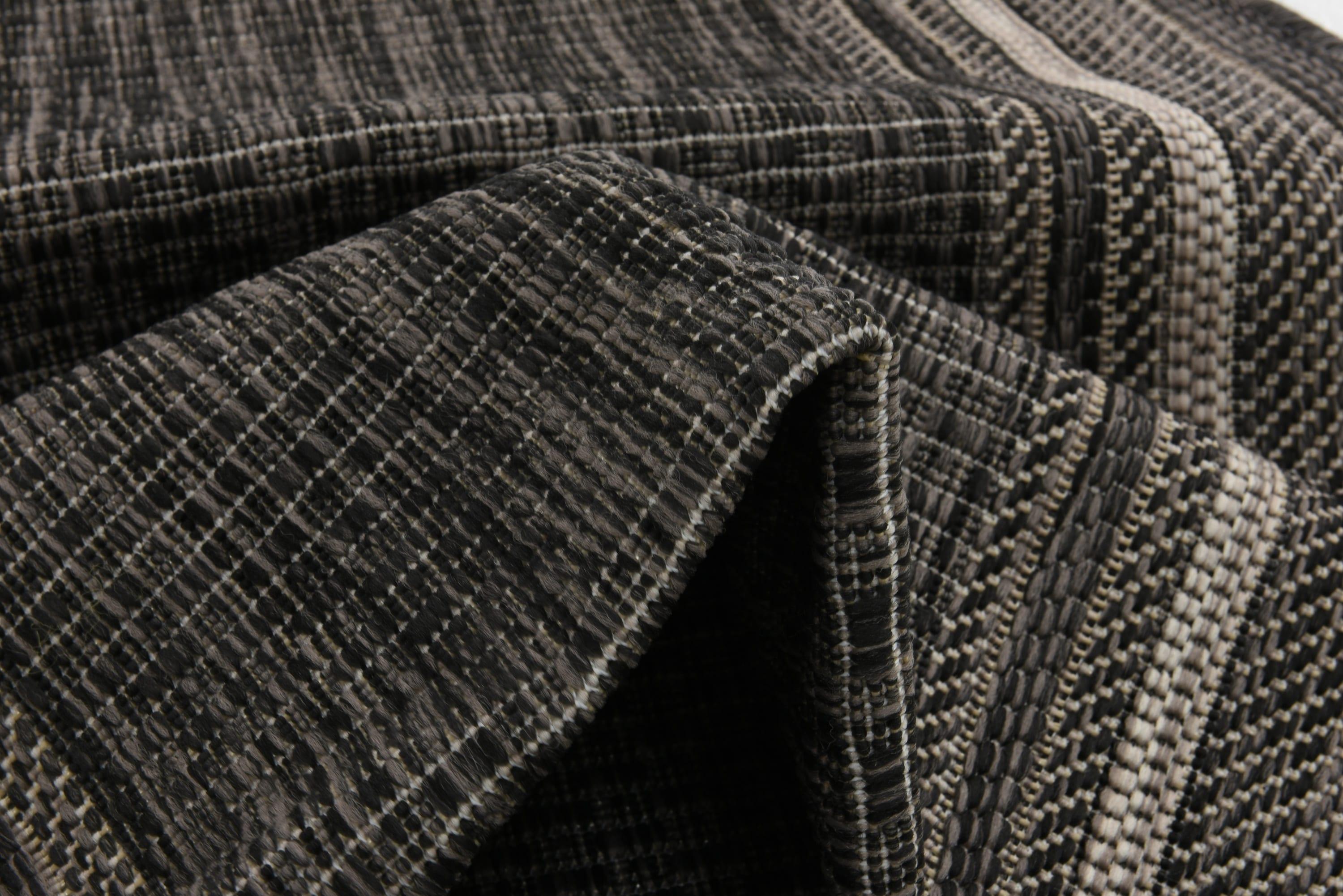 Unique Loom 2' 0 x 6' 1 Runner Indoor/Outdoor Border Black Runner Rug