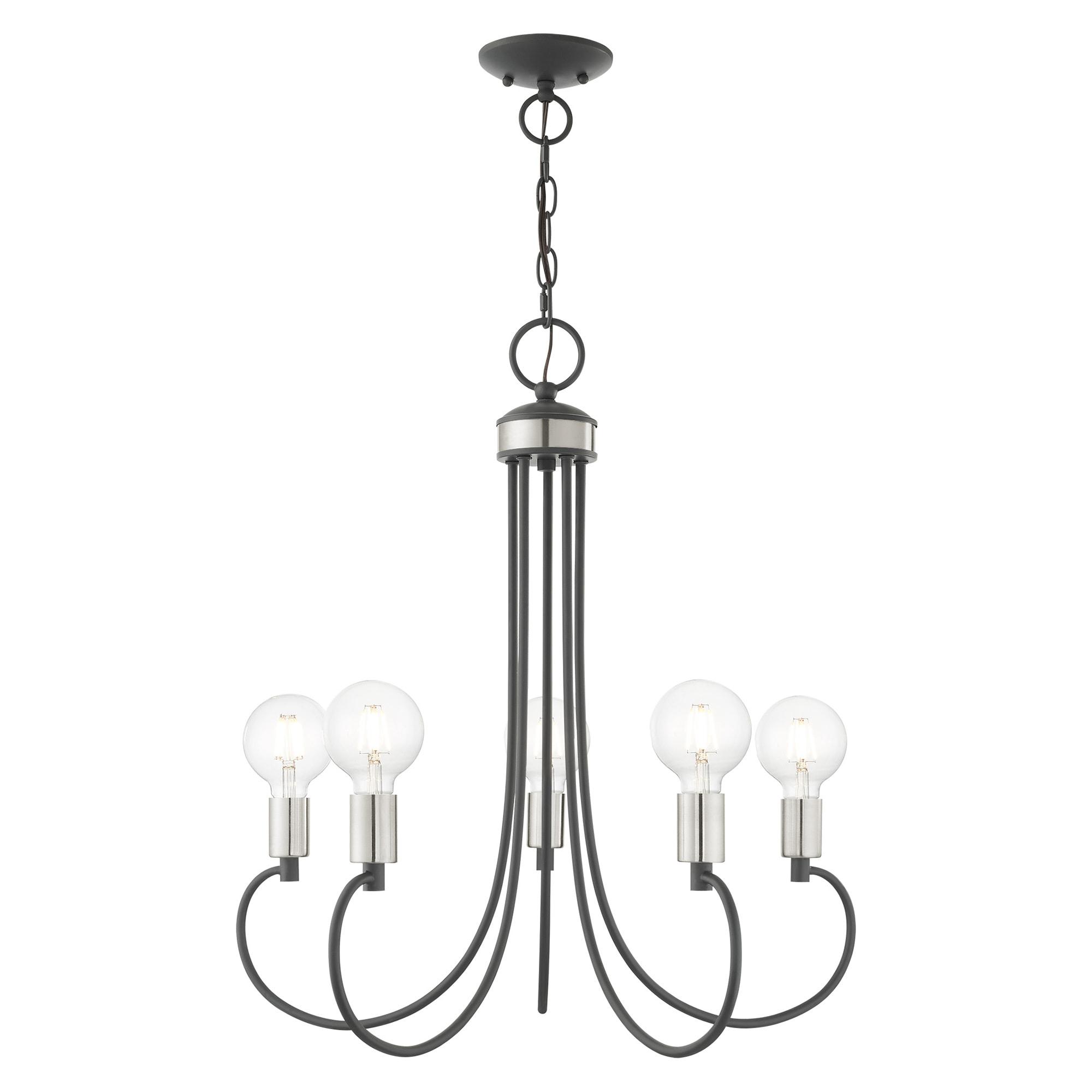Livex Lighting Bari 5 - Light Chandelier in  Scandinavian Gray