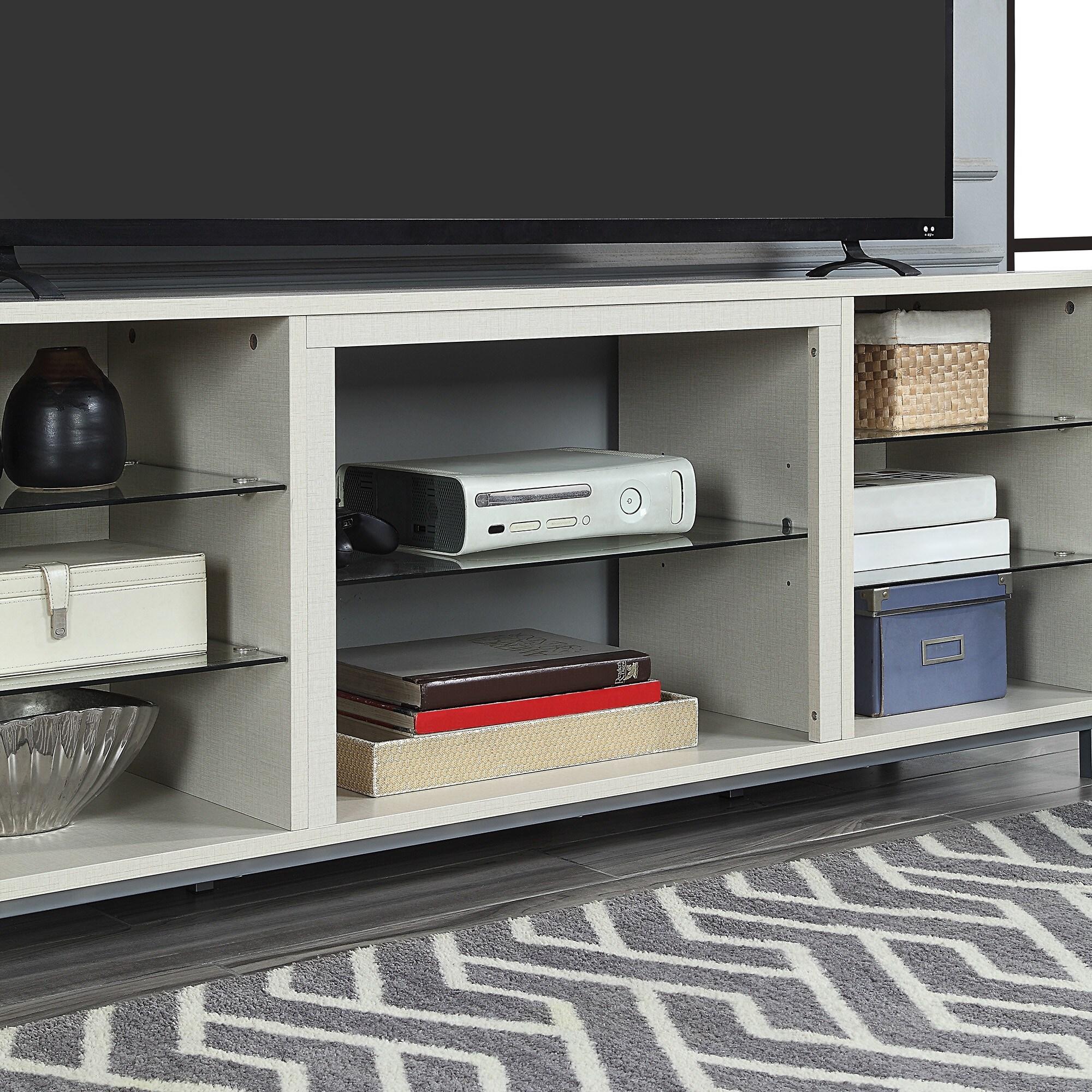 Brighton TV Stand for TVs up to 56" Beige - Manhattan Comfort: MDF Media Console with Cable Management