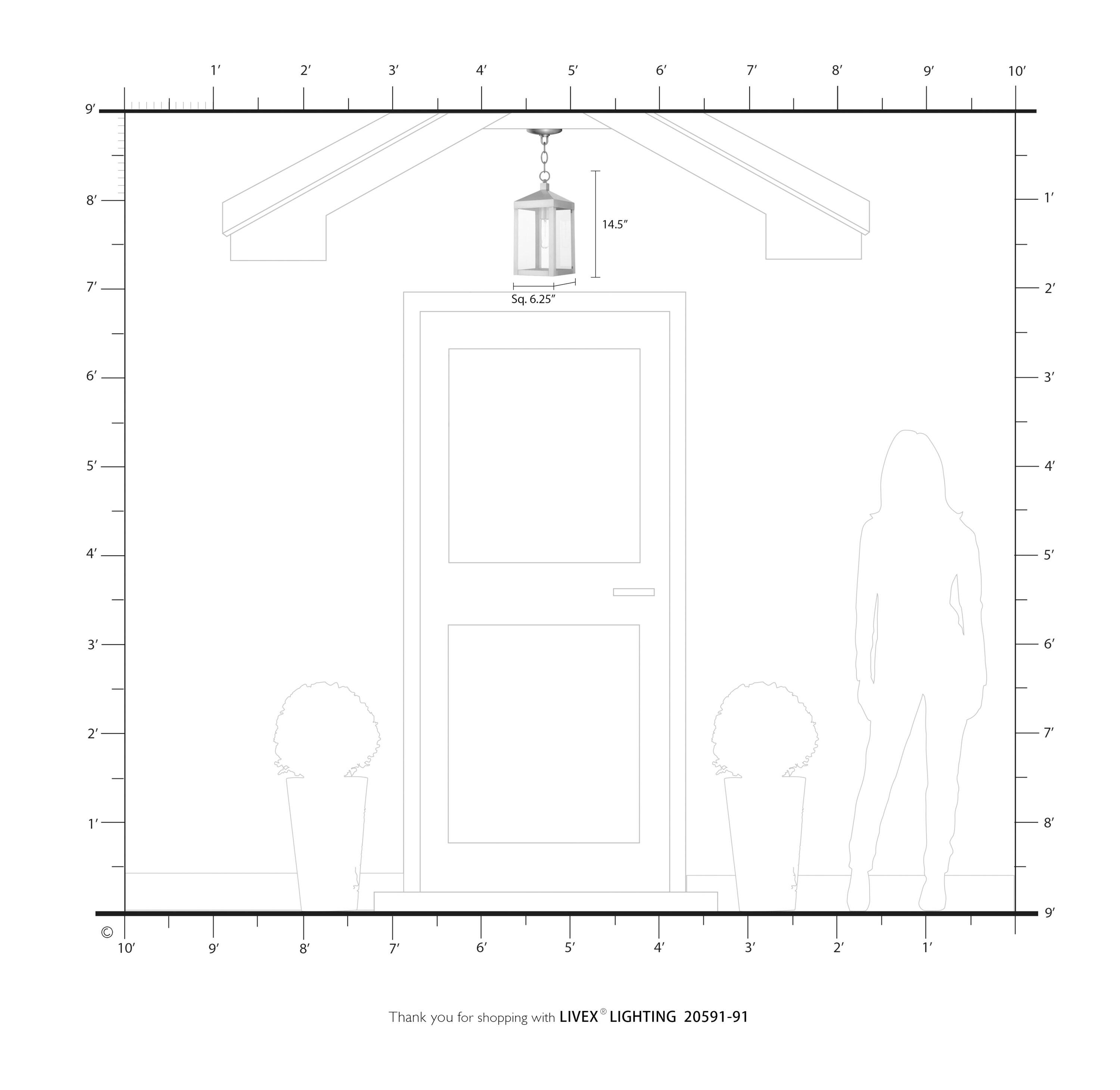 Livex Lighting Nyack 1 - Light Pendant in  Brushed Nickel
