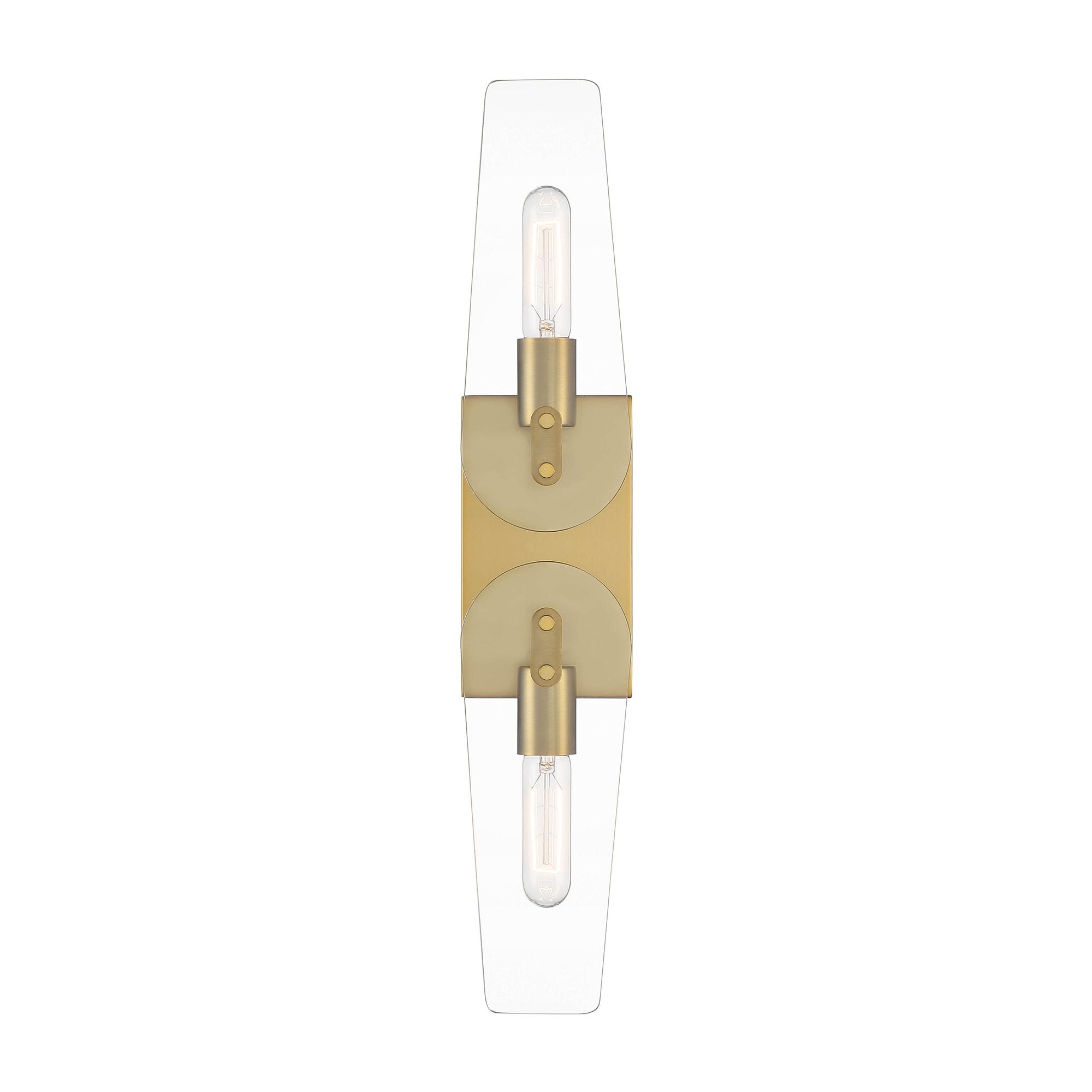 Designers Fountain Bergen Beach 2 Light Brushed Gold Wall Sconce Light, D256M-2WS-BG