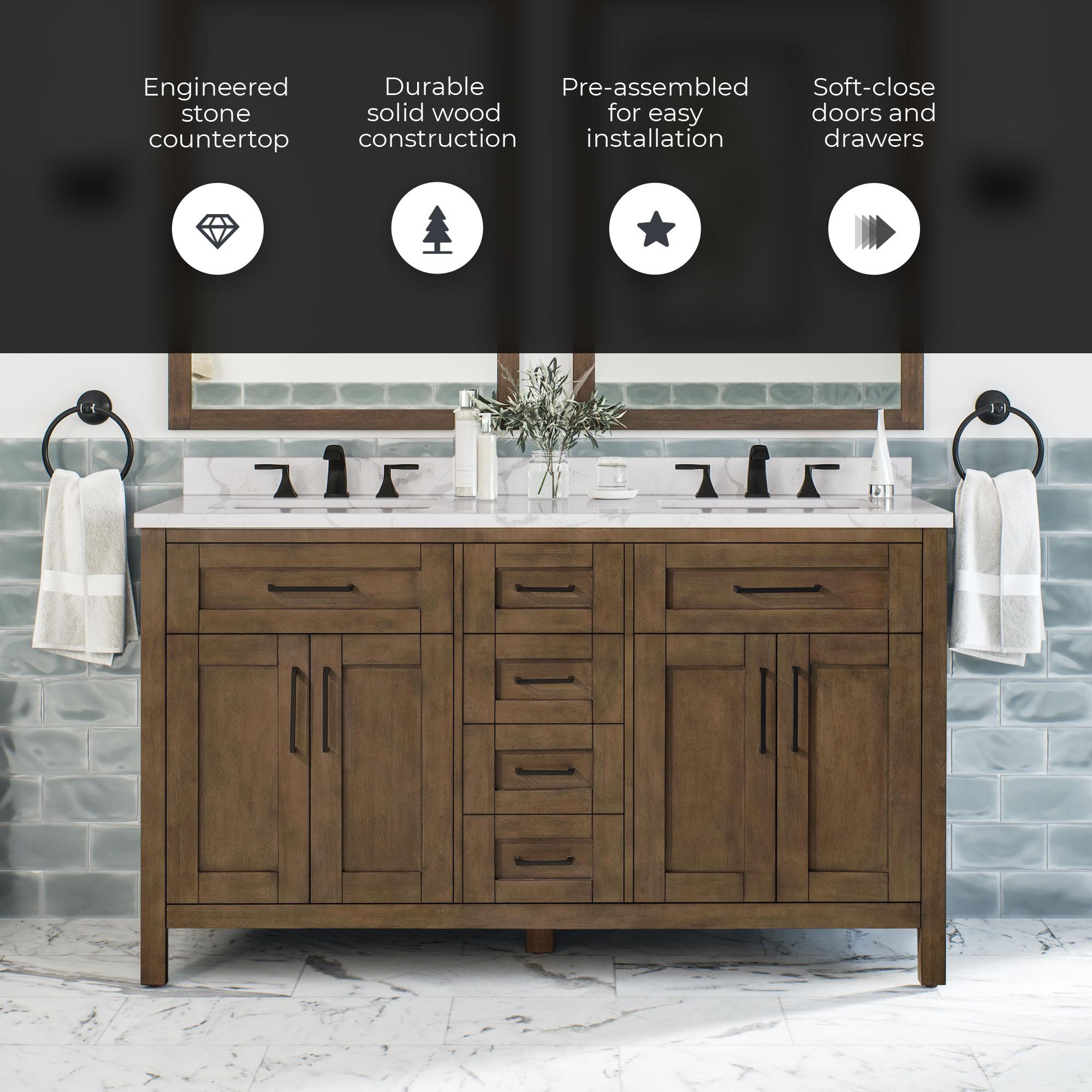 OVE Decors Tahoe 60" Double Bathroom Vanity