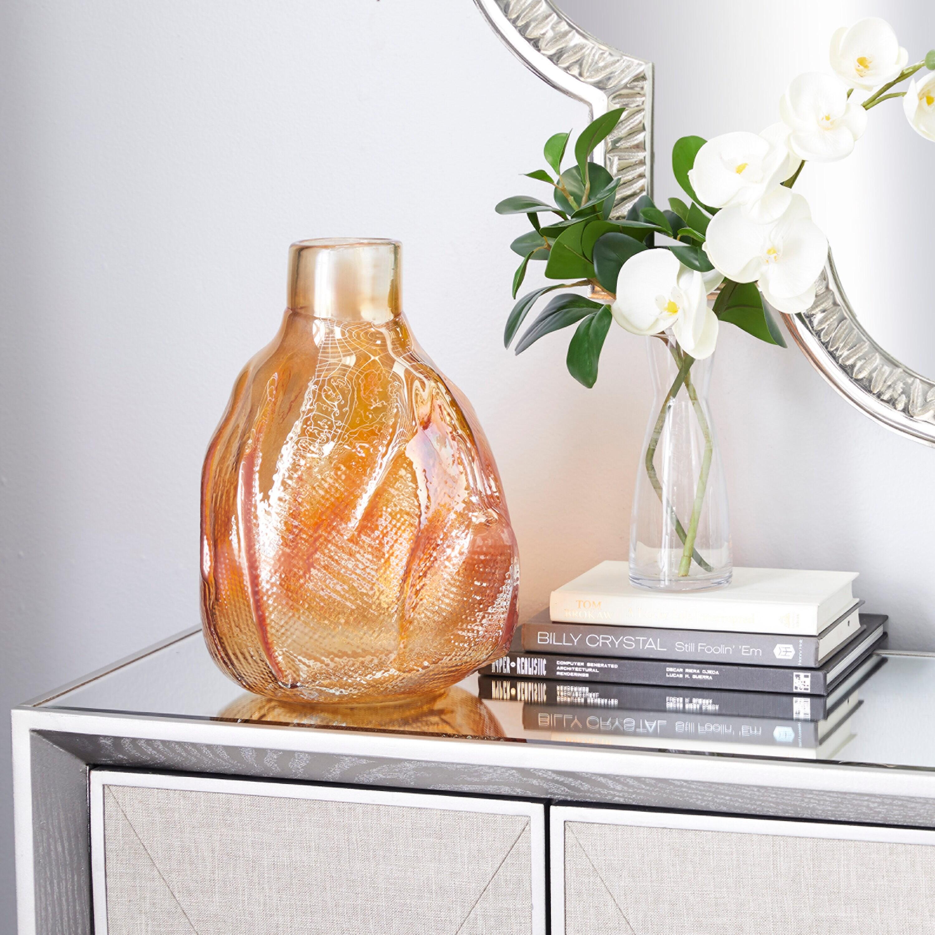 CosmoLiving by Cosmopolitan 14" Handmade Blown Gold Glass Vase