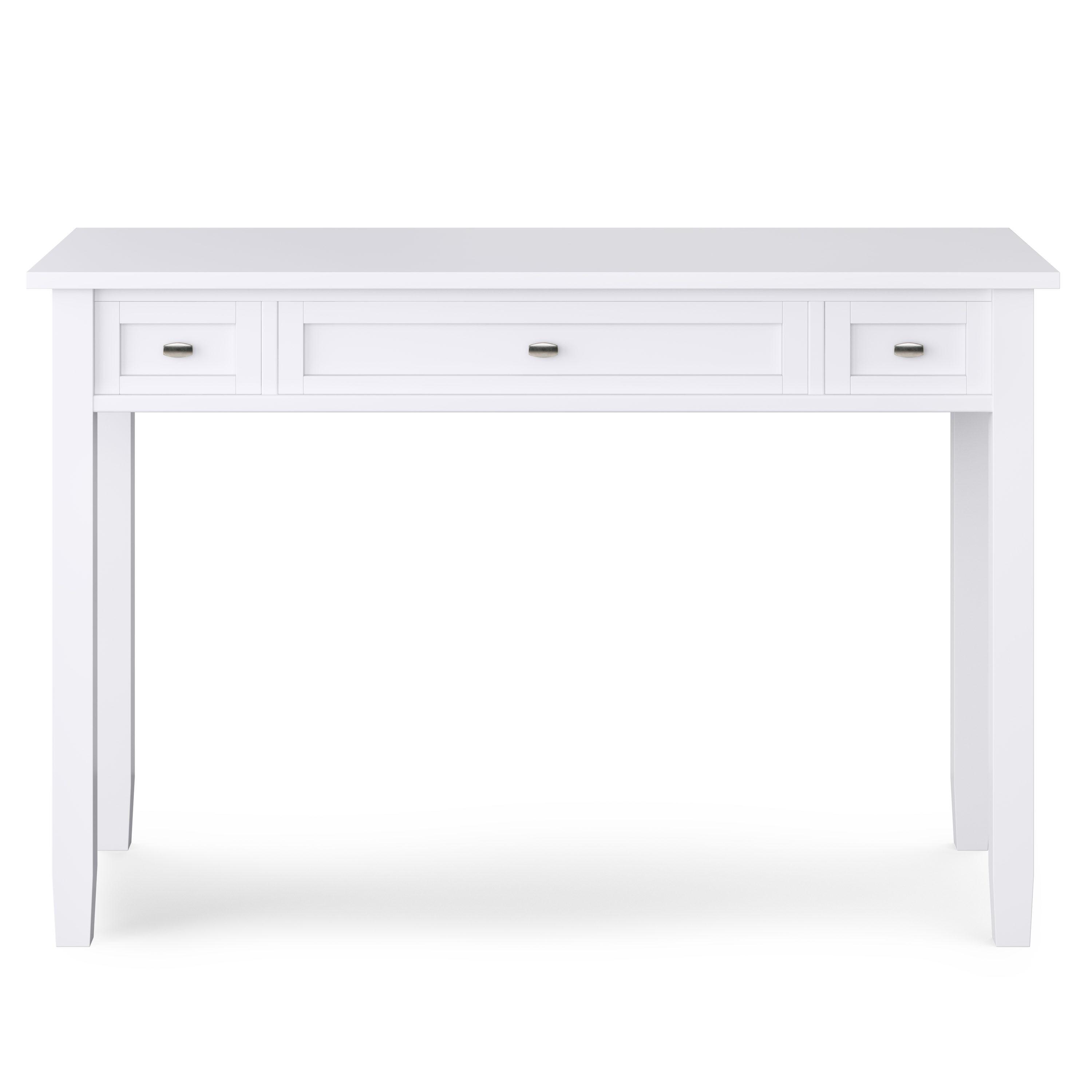 Simpli Home Warm Shaker 48" Solid Wood Writing Desk in White