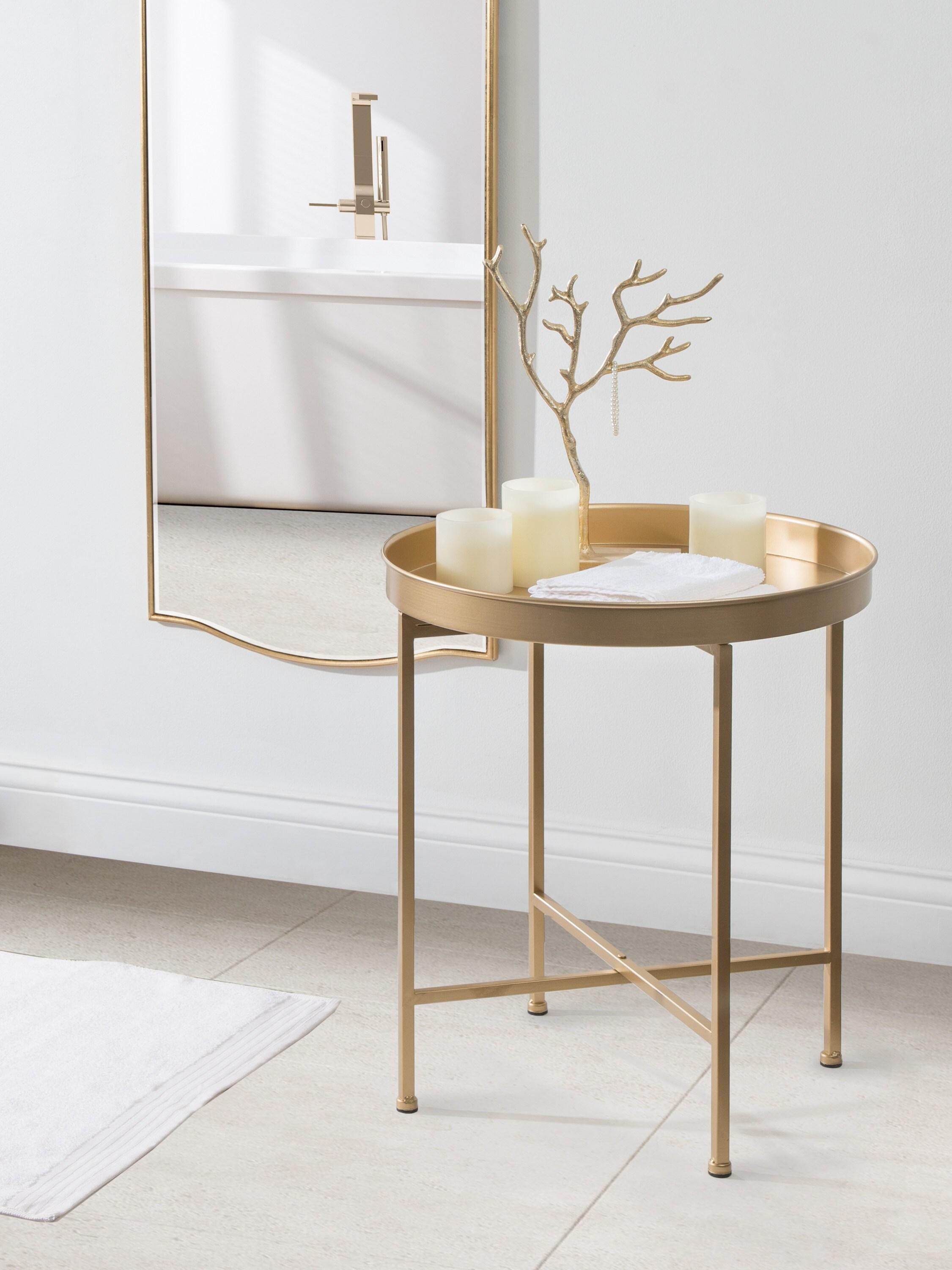 Kate and Laurel Celia Round Metal Side Table, 18.25x18.25x22, Gold