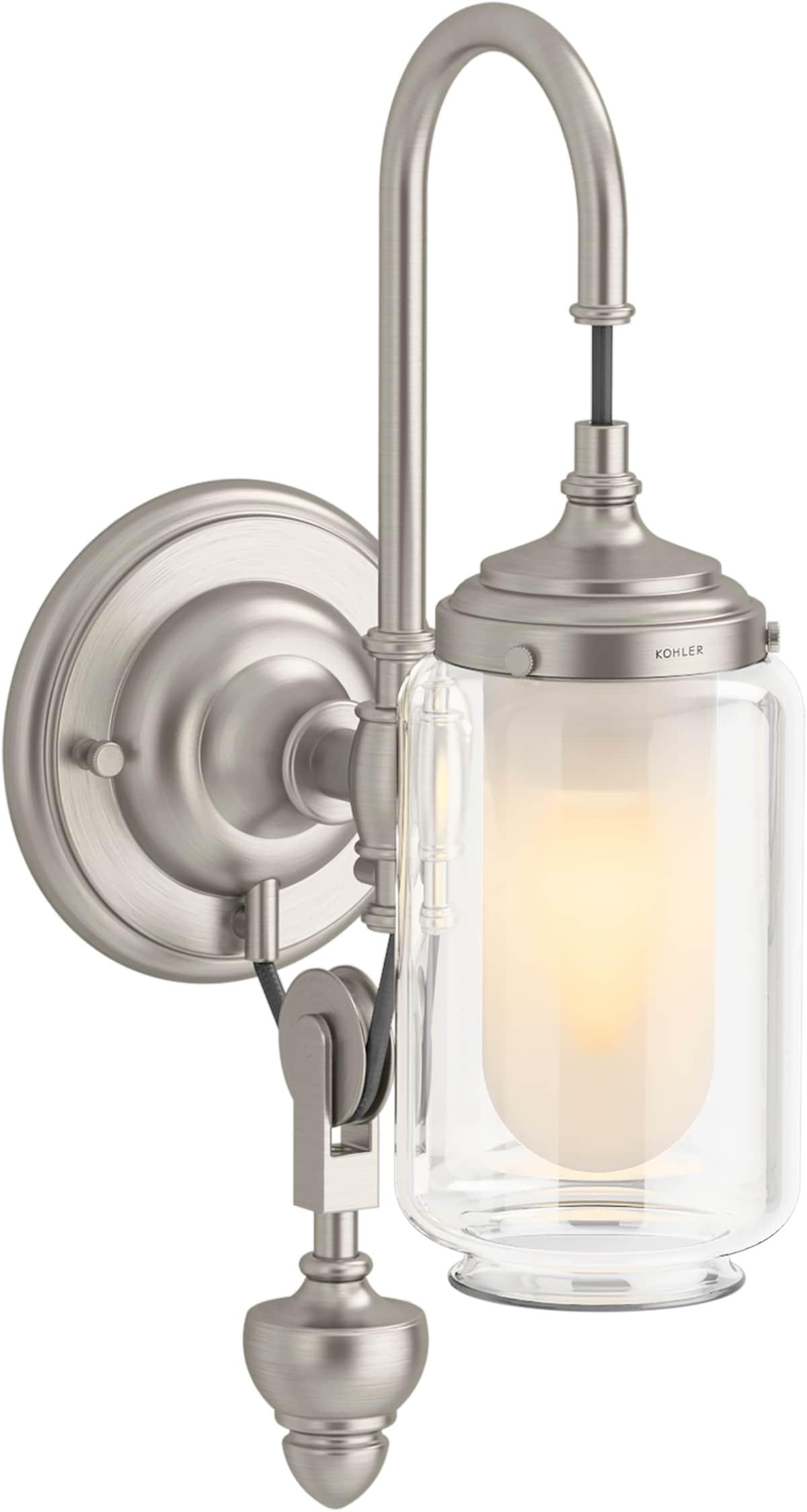 Brushed Nickel Adjustable Bathroom Vanity Wall Sconce