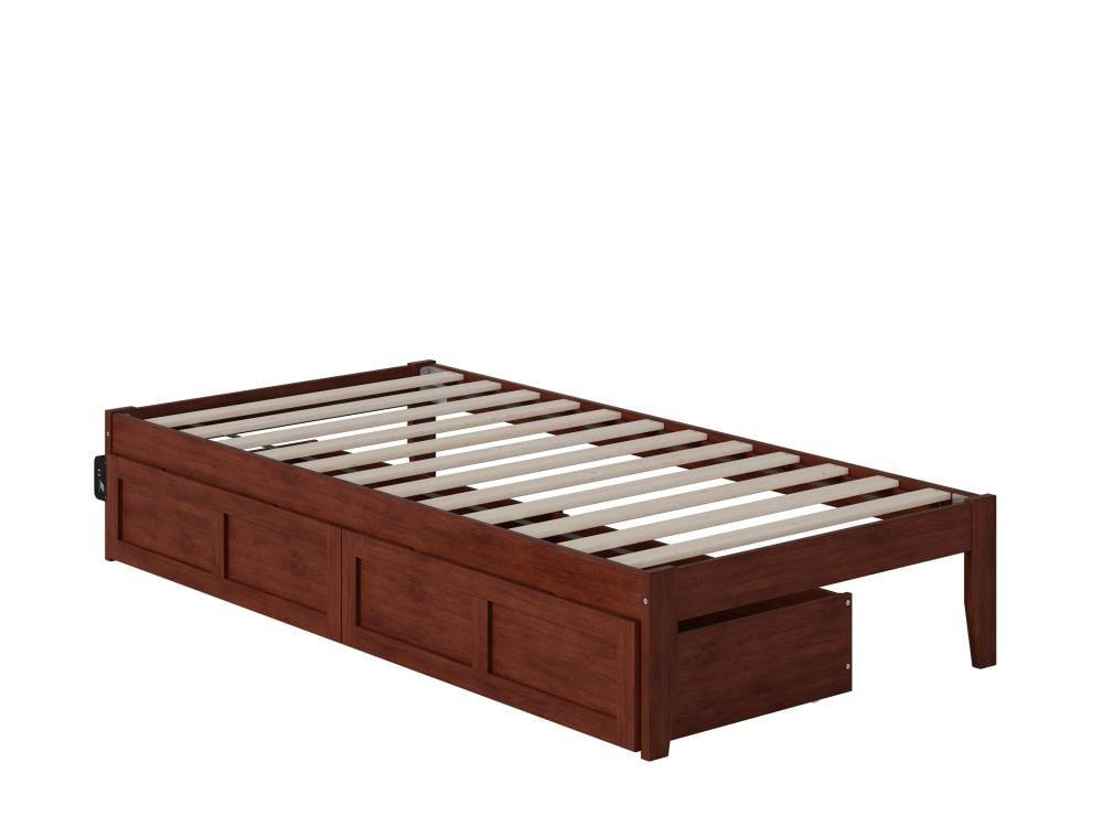 Twin Colorado Bed with USB Turbo Charger, 2 Underbed Drawers - AFI: Hardwood, No Box Spring Required