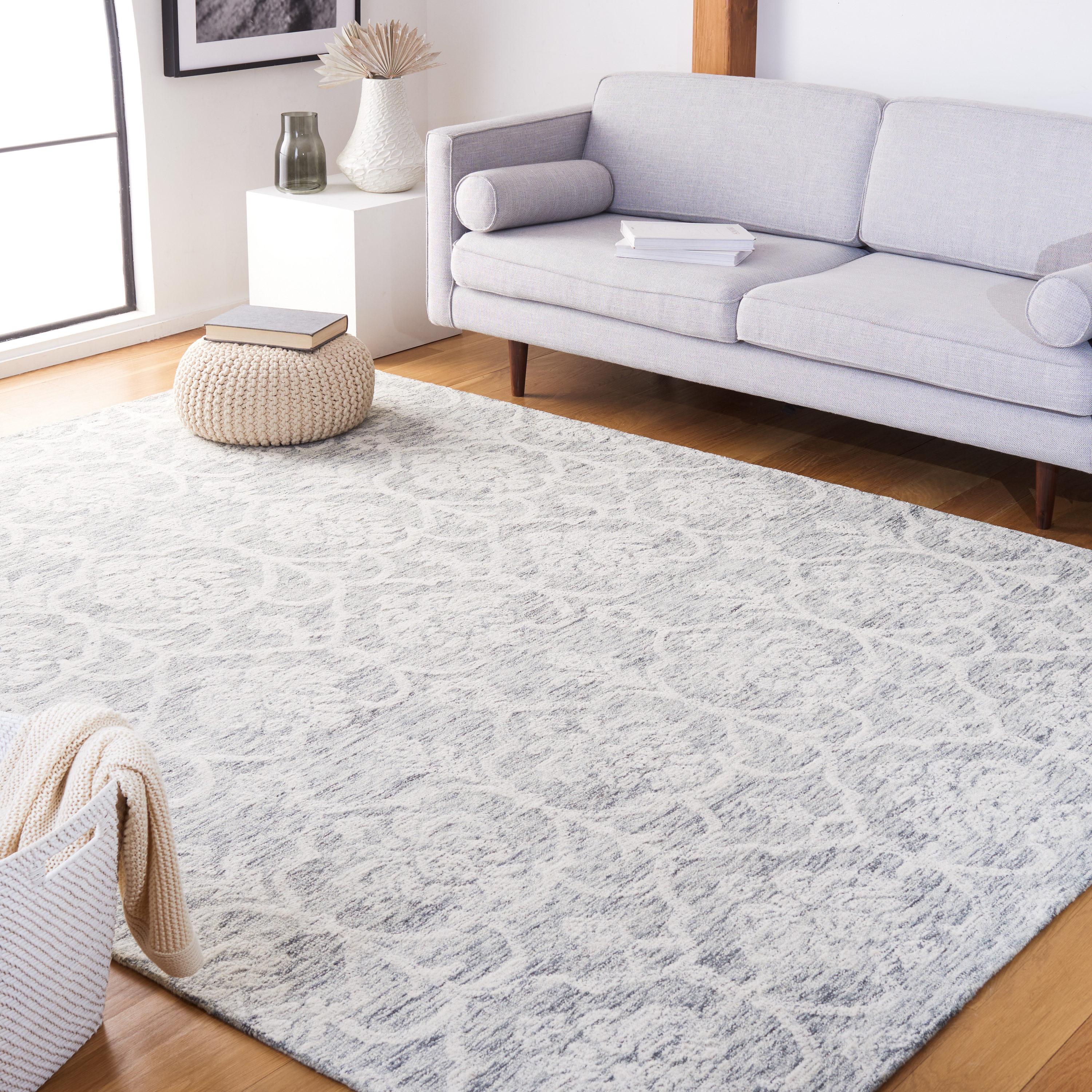 Metro MET996 Hand Tufted Indoor Area Rug - Dark Grey/Ivory - 6'x6' - Safavieh