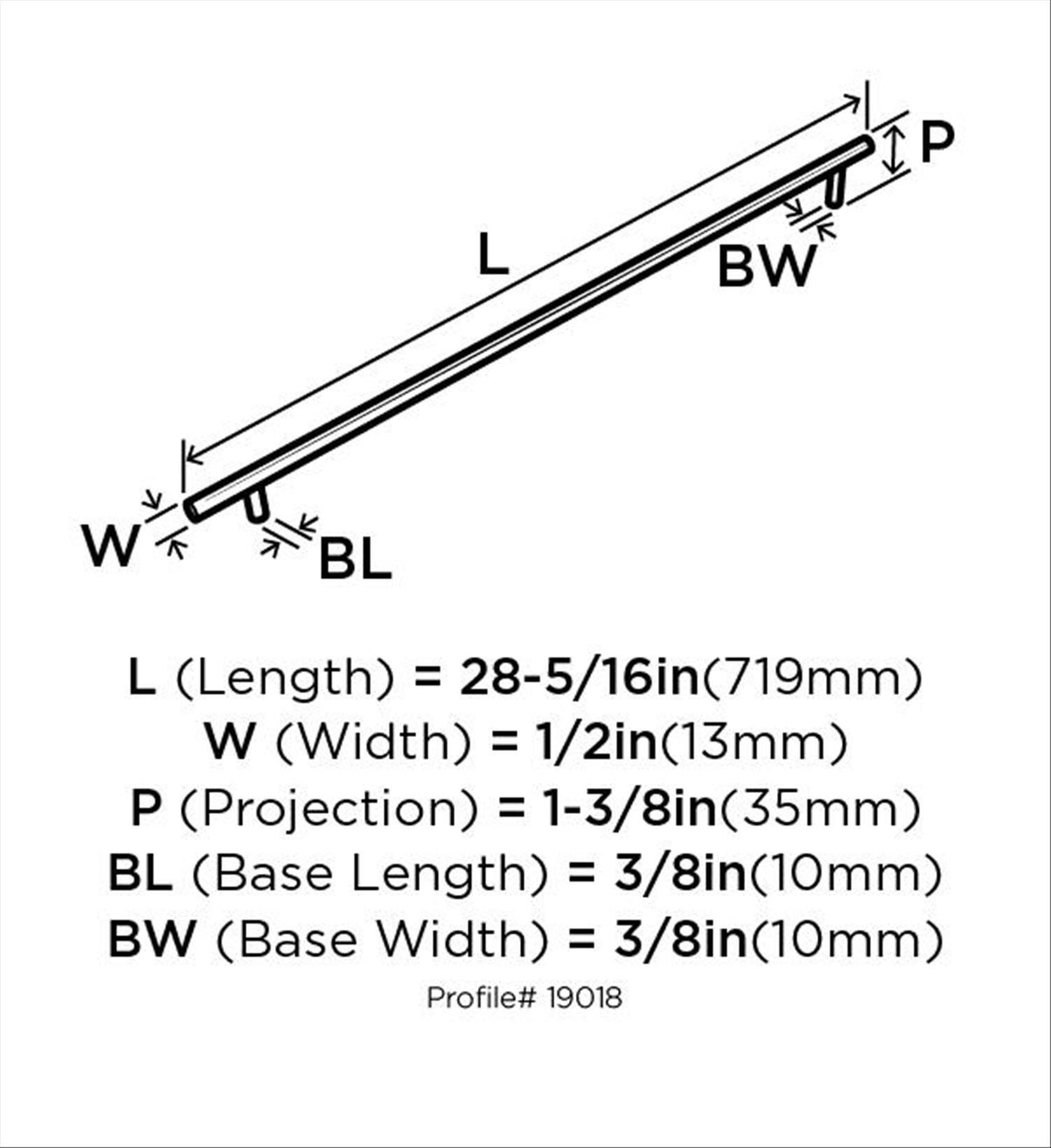 Amerock Bar Pulls 25-3/16 inch (640mm) Center-to-Center Oil-Rubbed Bronze Cabinet Pull