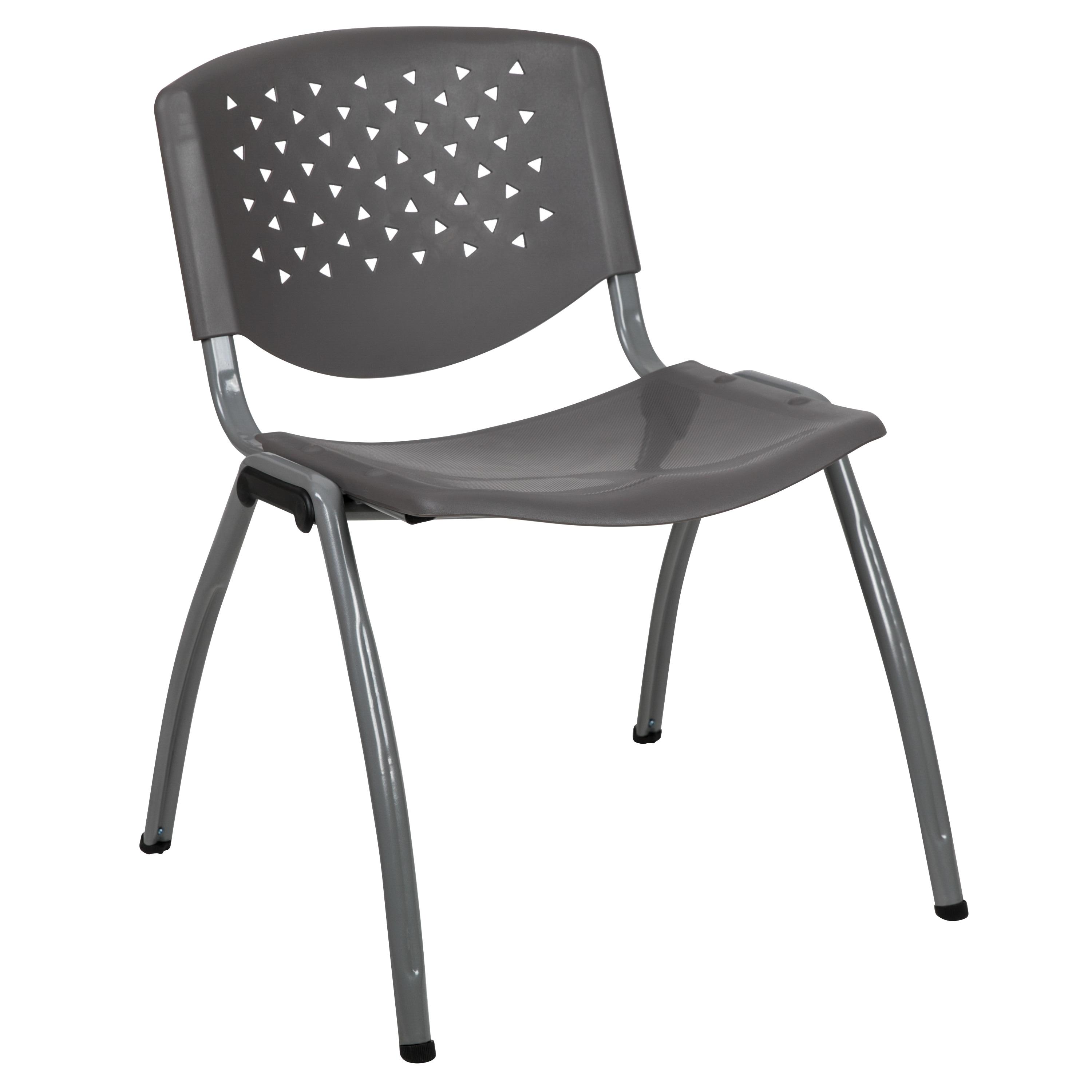Flash Furniture Memphis 880 lb. Capacity Plastic Stack Chair with Powder Coated Frame
