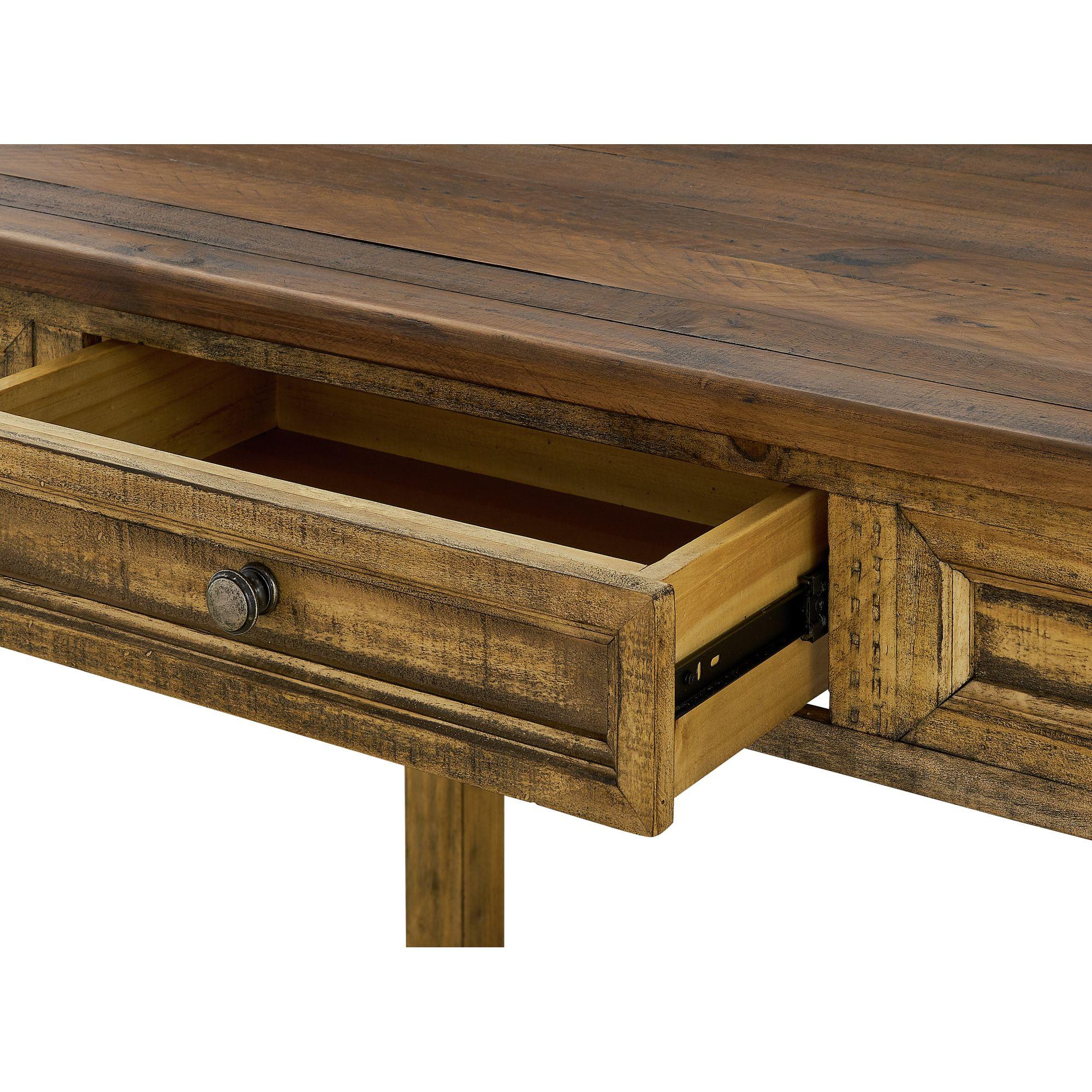 Abilene Distressed Brown Kitchen Island with 4 Stools