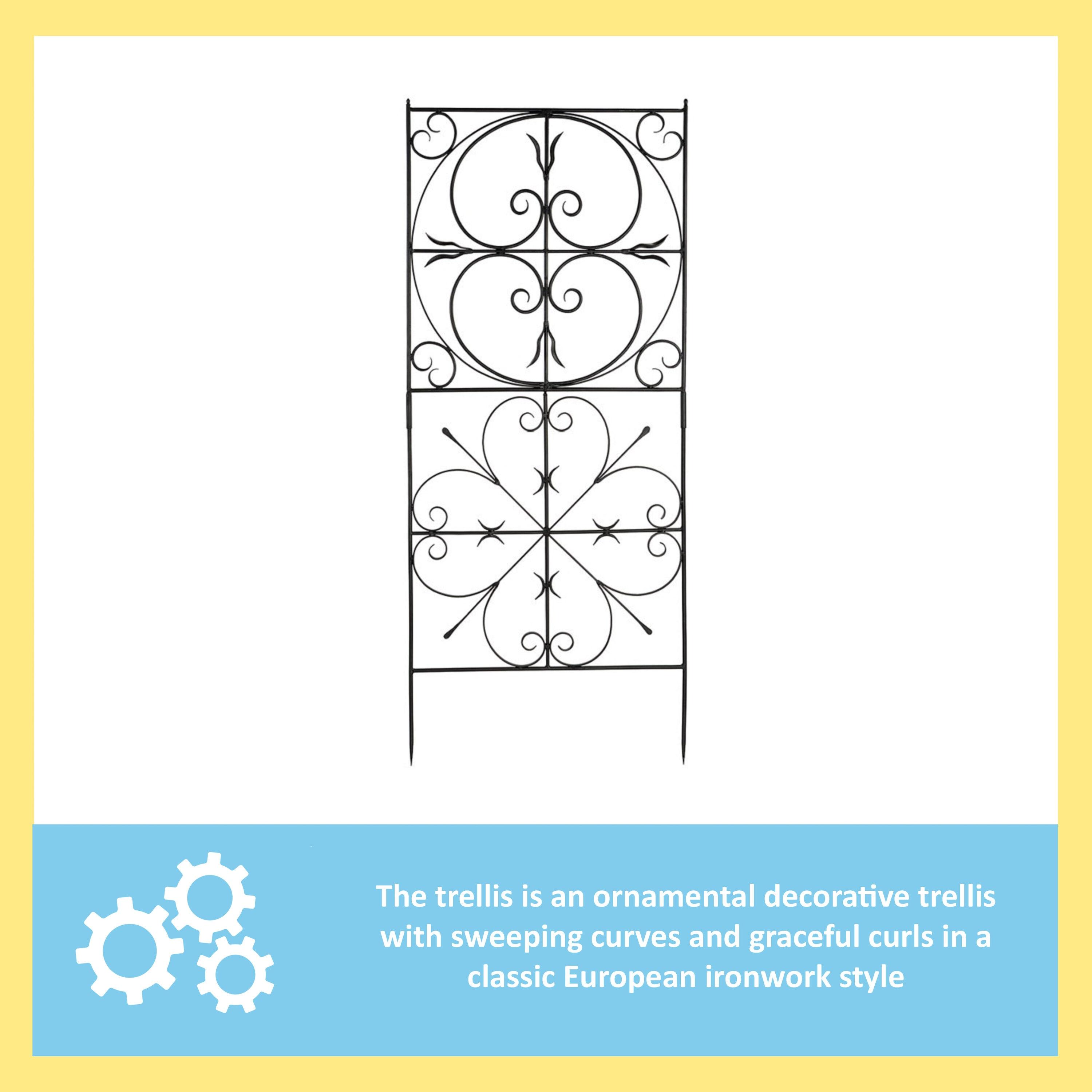 Achla  Garden Aldrich Trellis - Graphite Powdercoat