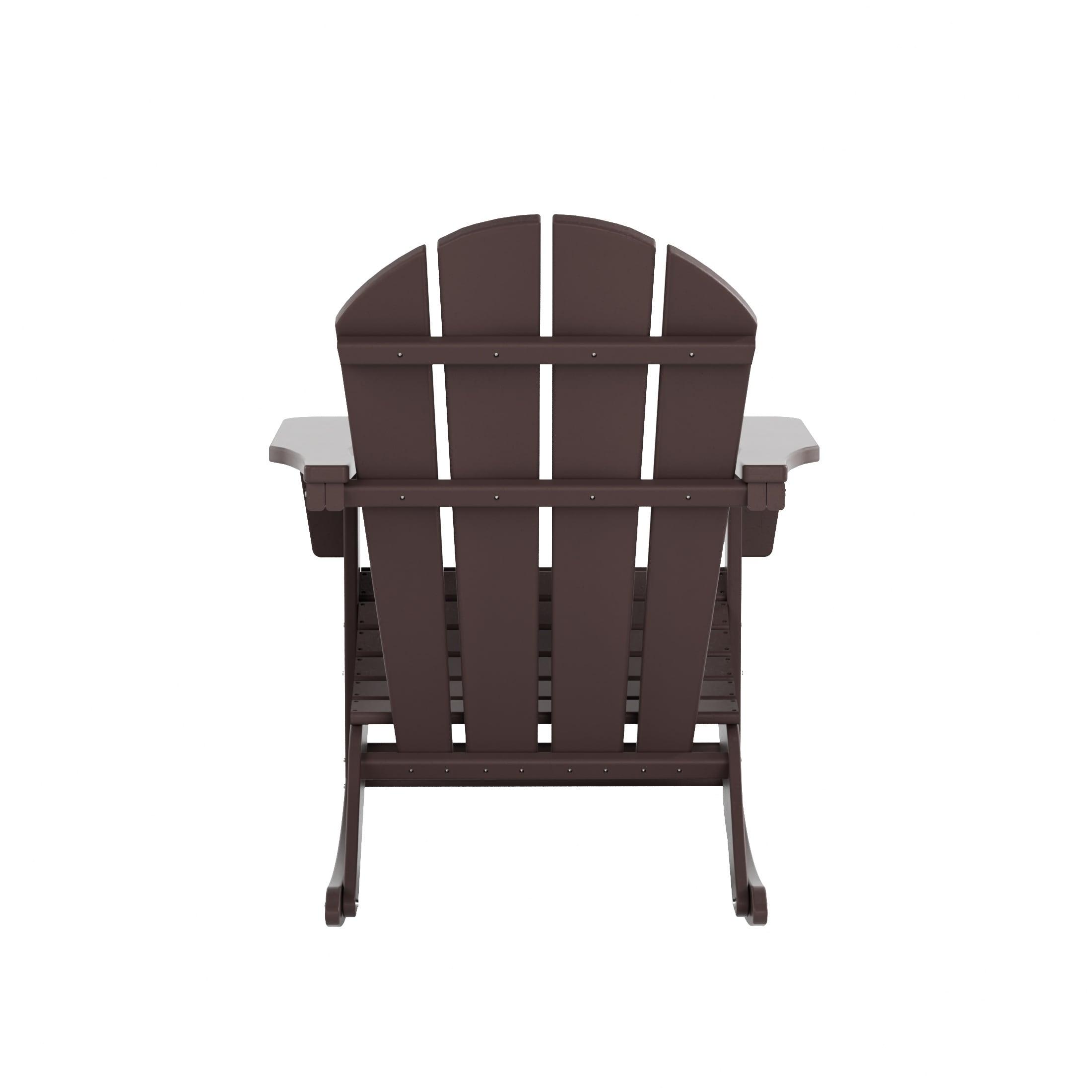 Polytrends  Laguna Hdpe All Weather Outdoor Patio Rocking Chair Dark Brown