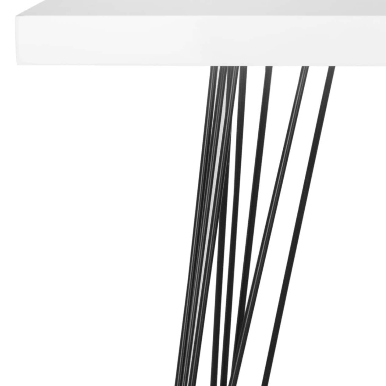 SAFAVIEH Wolcott Retro Mid-Century Lacquer Console Table, White/Black