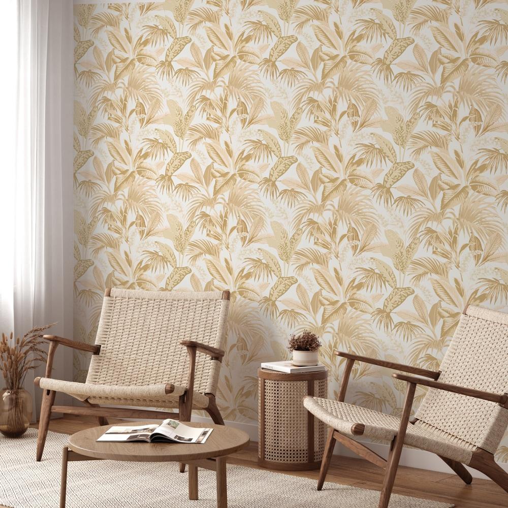 Tempaper & Co.® Havana Palm Removable Peel and Stick Wallpaper, Robins Egg, 28 sq. ft.: Vinyl Botanical Leaf Design, Self-Adhesive