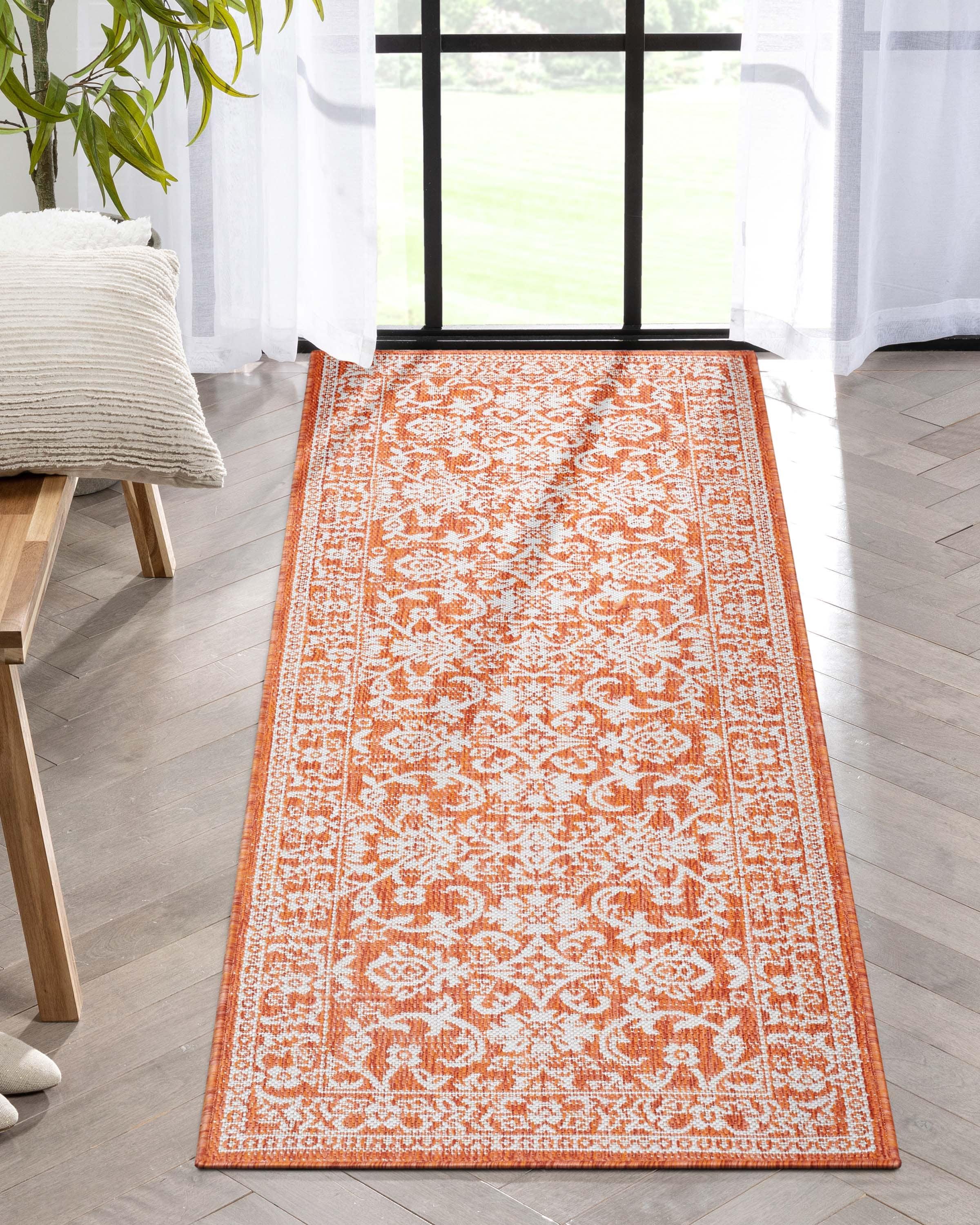 Lia Delphi Persian Oriental Orange Indoor/Outdoor Area Rug