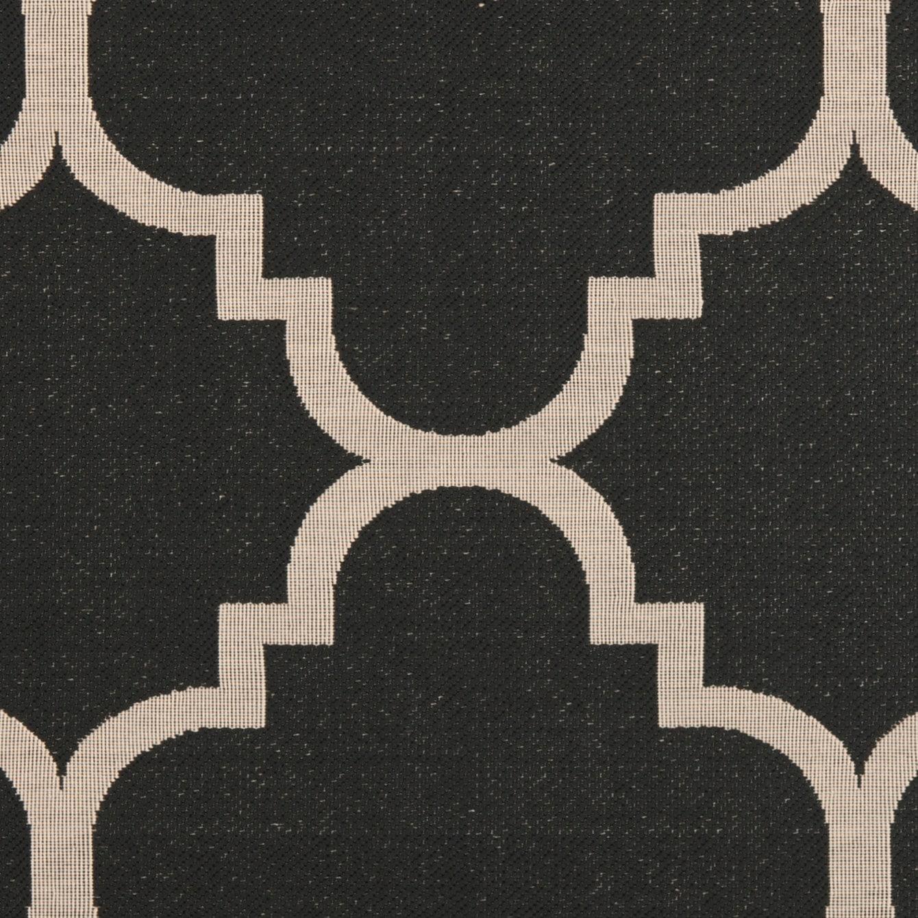 Courtyard CY6243 Power Loomed Indoor and Outdoor Area Rug - Black/Beige - 9'x12' - Safavieh