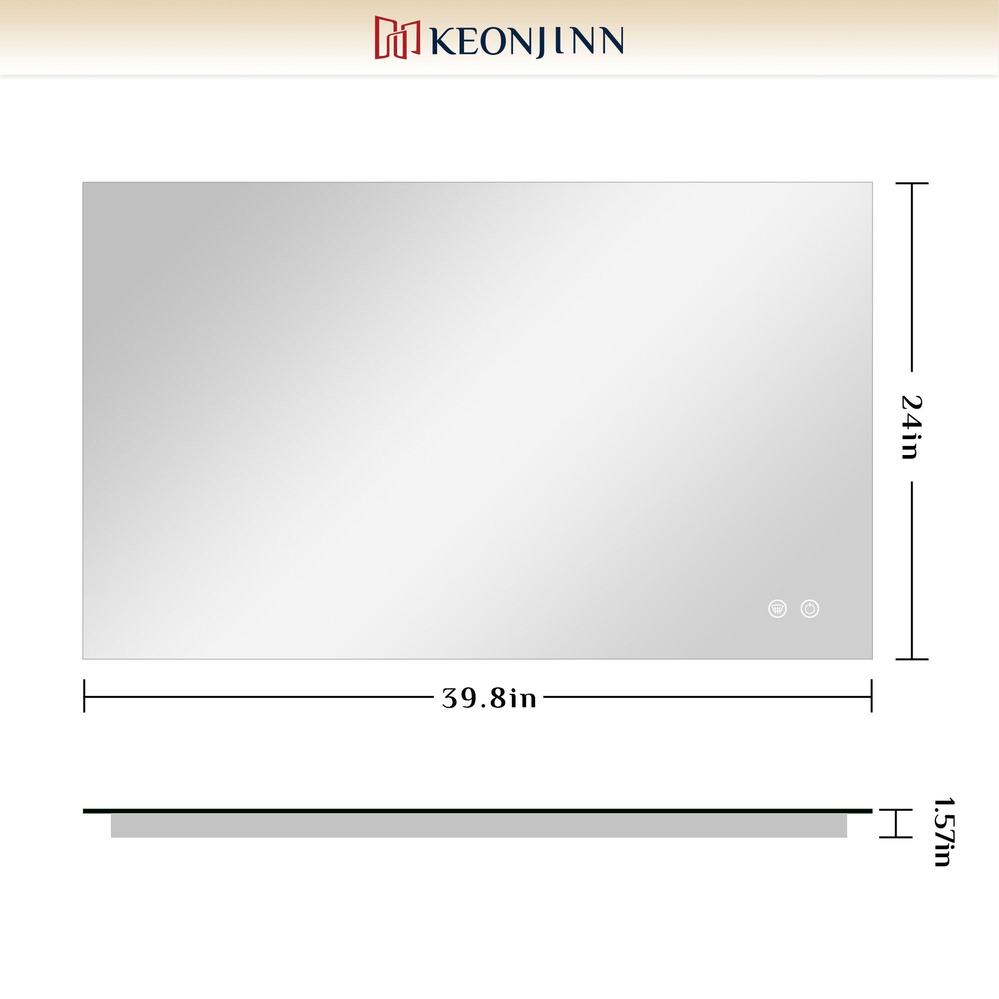 Ivy Bronx Keonjinn 40 X 24 In LED Bathroom Mirror With Lights, Adjustable 3 Color Lights, LED Vanity Mirror, Wall Mounted Anti-Fog Dimmable Mirror, UL Listed LED Driver, HD Tempered Glass(Horizontal/Vertical)