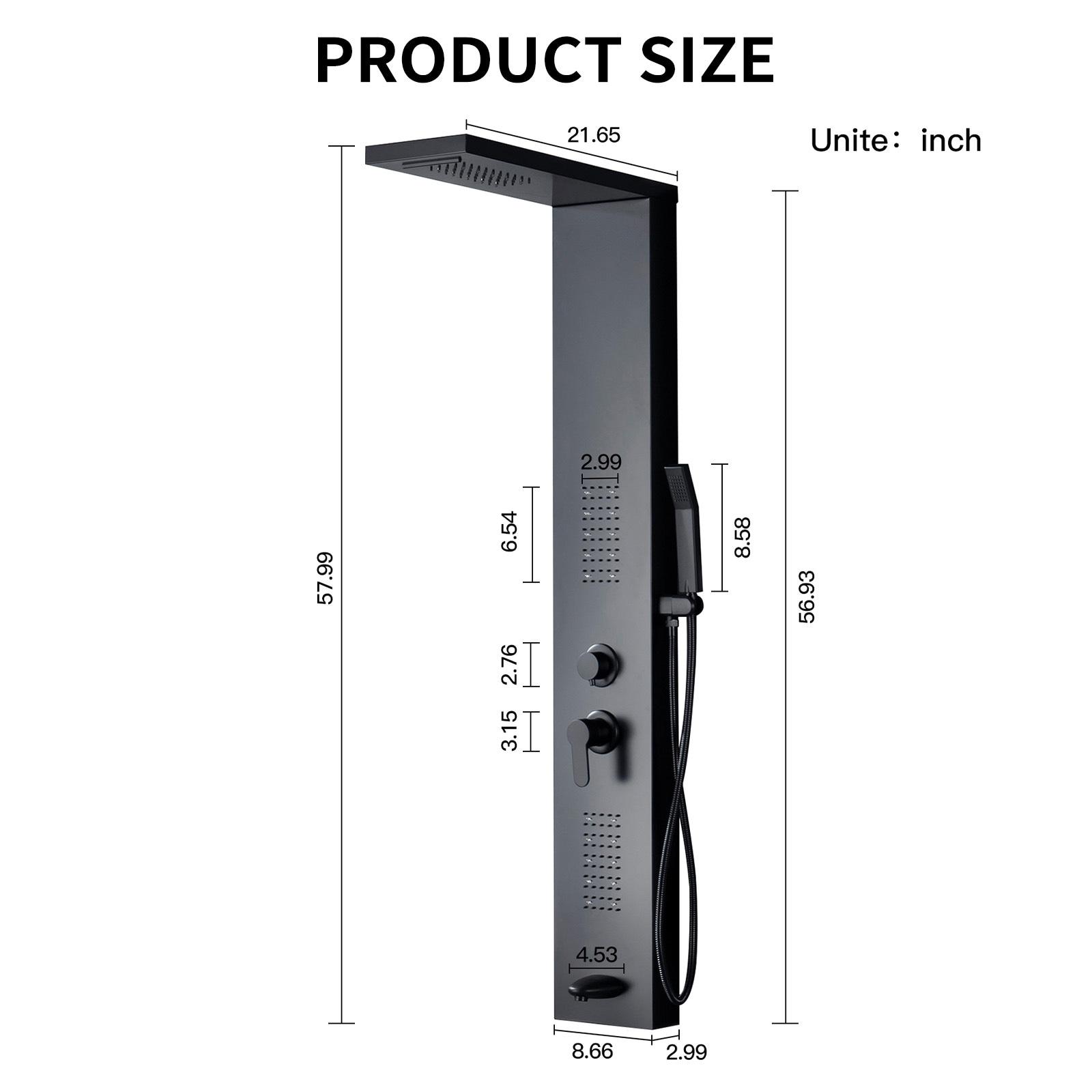 57.99'' Shower Panel with Fixed Shower Head