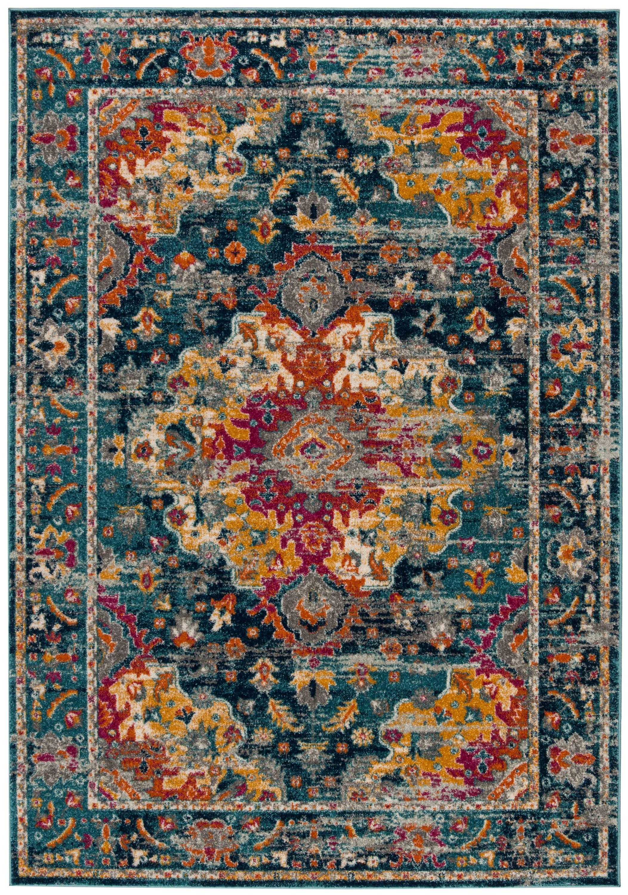 Madison MAD154 Power Loomed Indoor Accent Rug - Teal/Fuchsia - 3'x5' - Safavieh