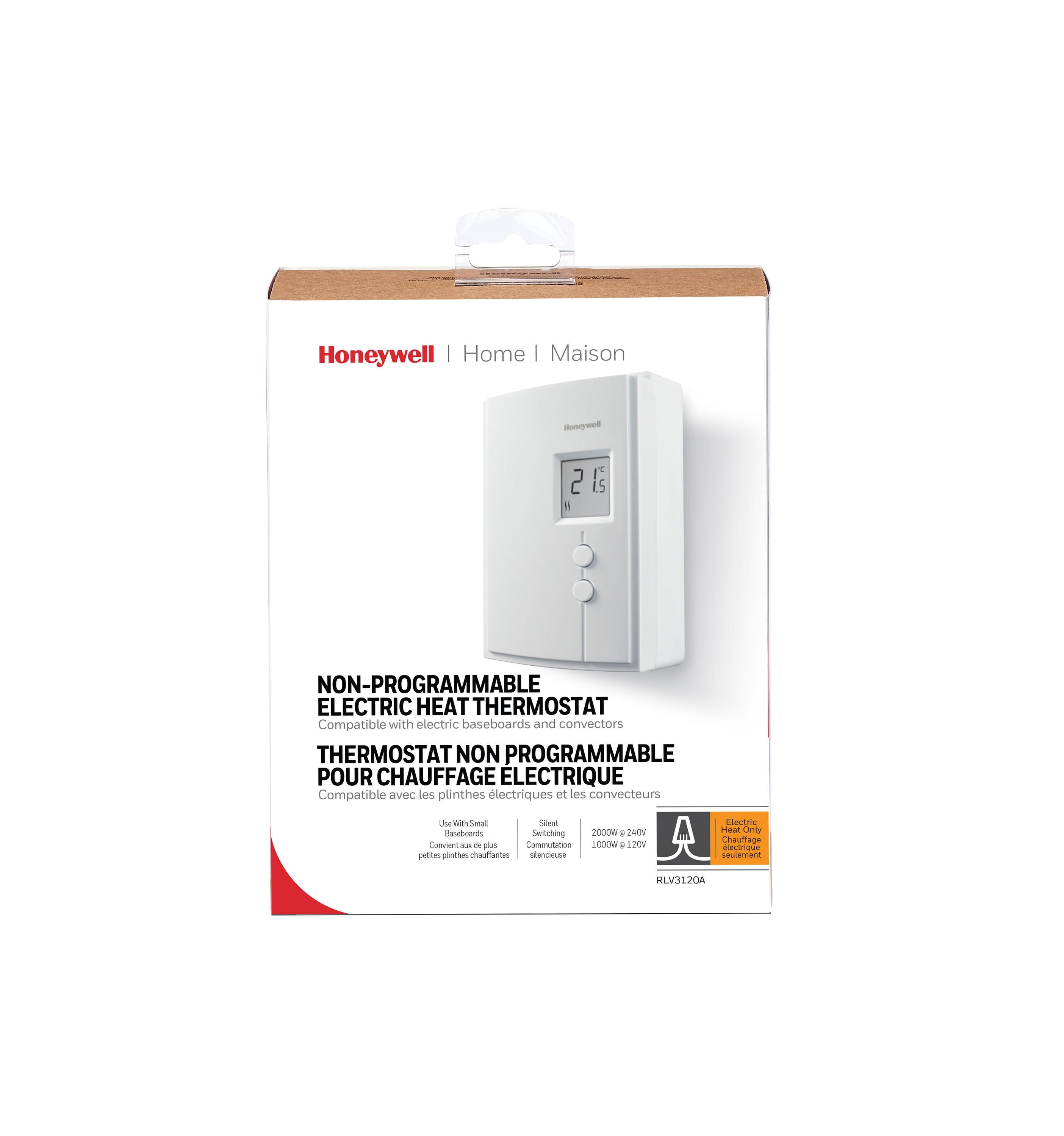 Honeywell White Square Non-Programmable Thermostat for Heating and Cooling