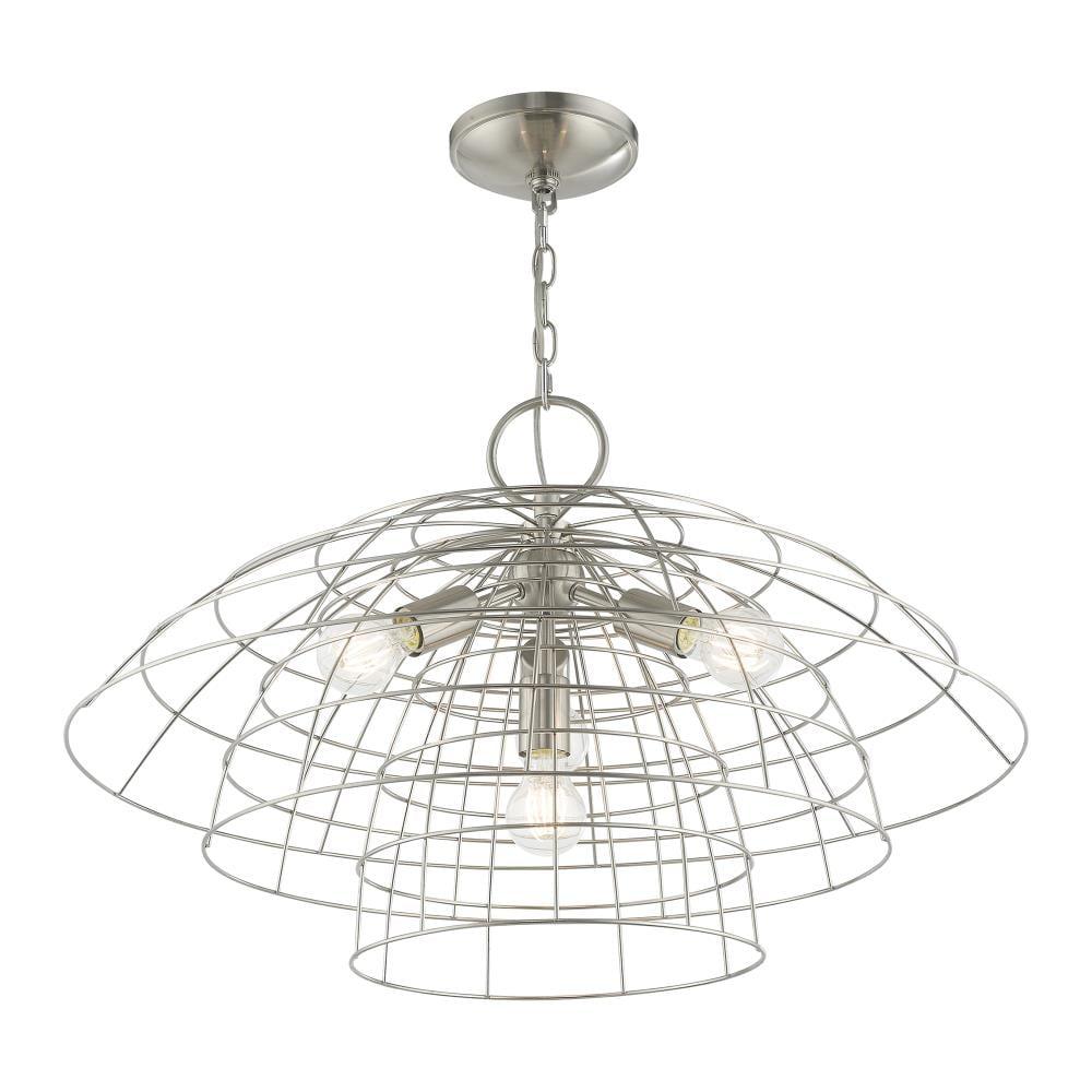 Livex Lighting Brooklyn 4 - Light Chandelier in  Brushed Nickel