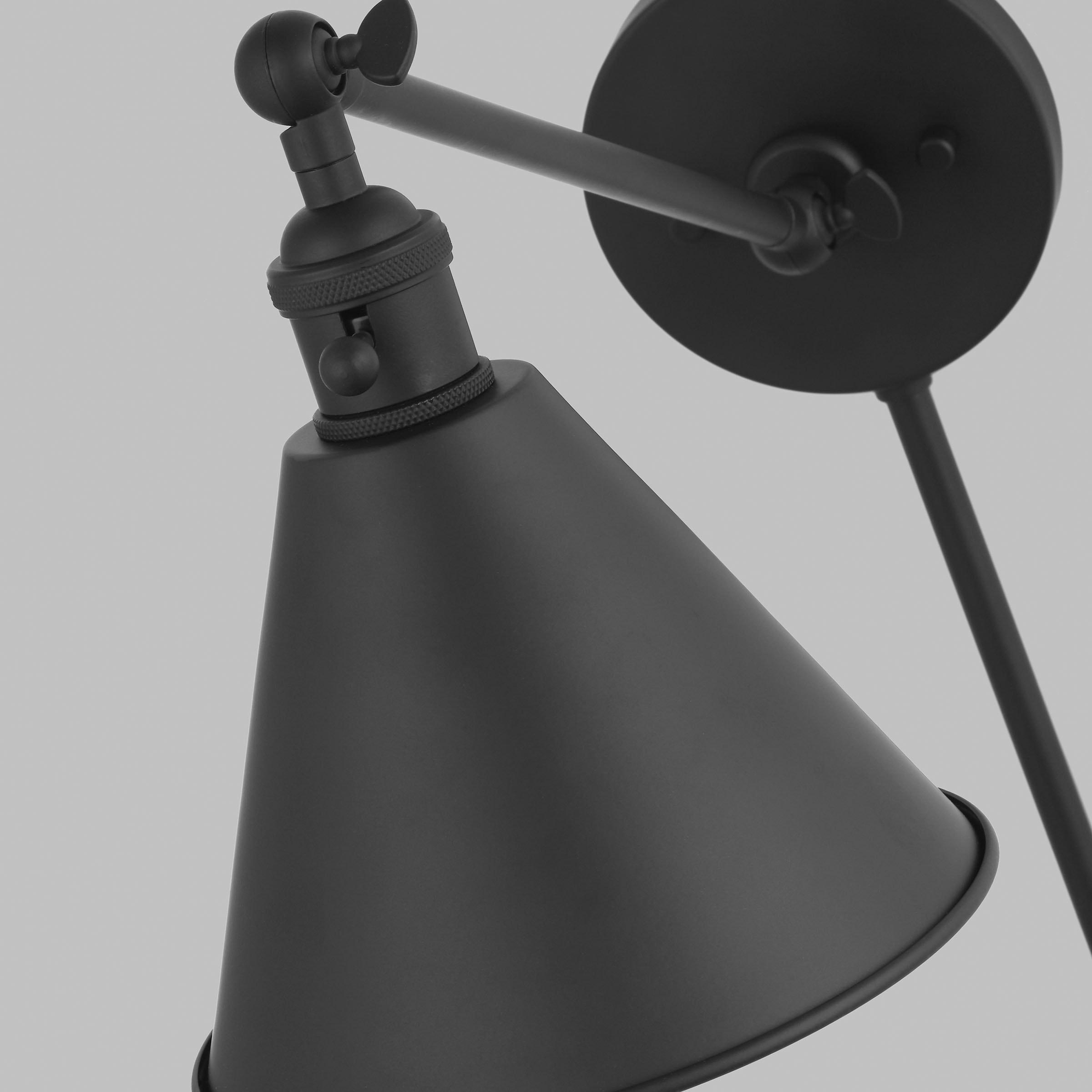 Salem 1-Light Midnight Black Wall Sconce with Midnight Black Metal Shade