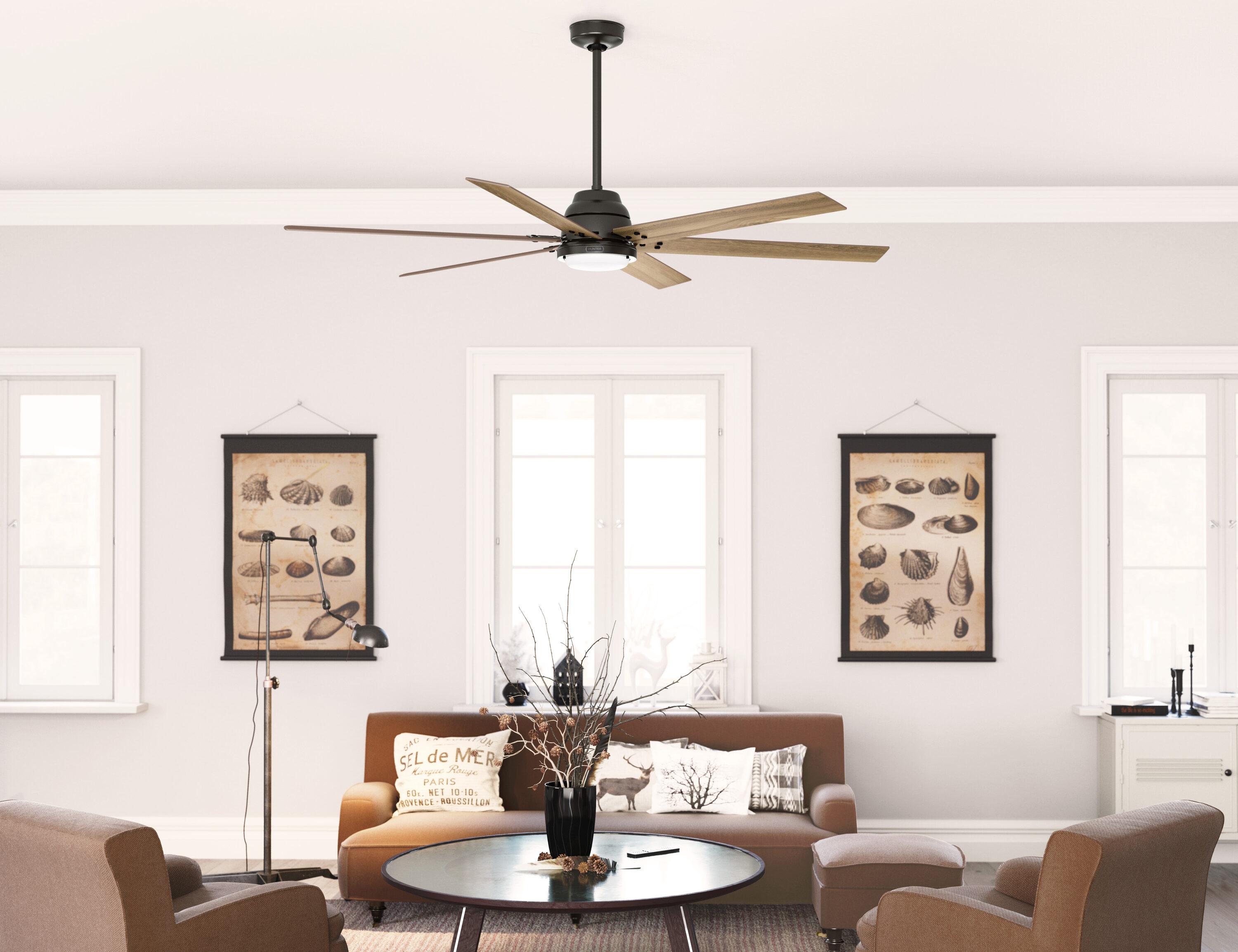 Gravity 6 - Blade Ceiling Fan with LED Light Kit and Handheld Remote and Wifi Smart Fan