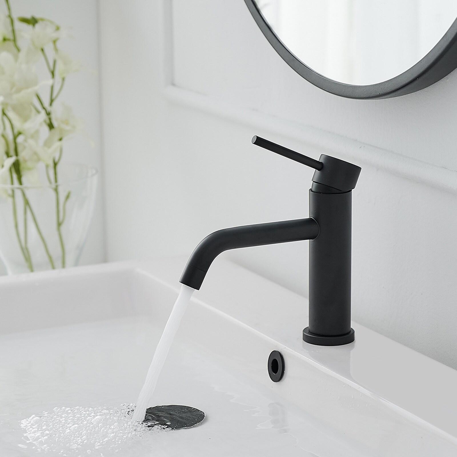 BWE Single Hole Single-Handle Bathroom Faucet in Matte Black