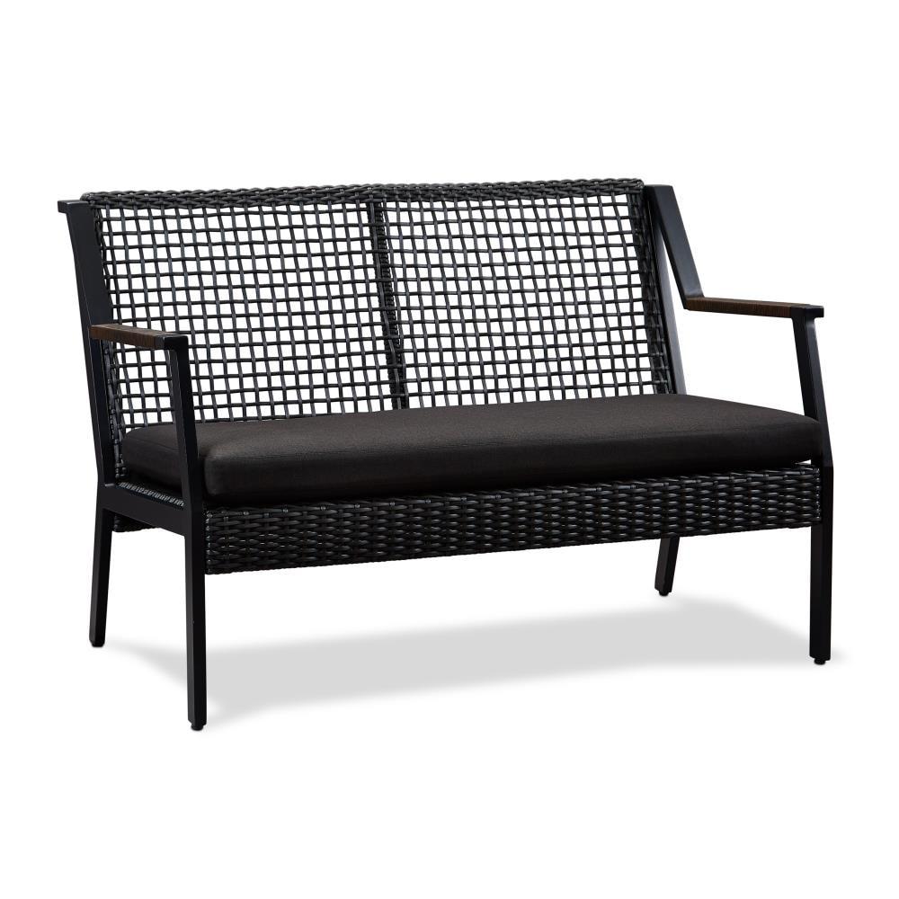 CALVIN 47" Wicker Outdoor Loveseat With Cushions by Real Flame