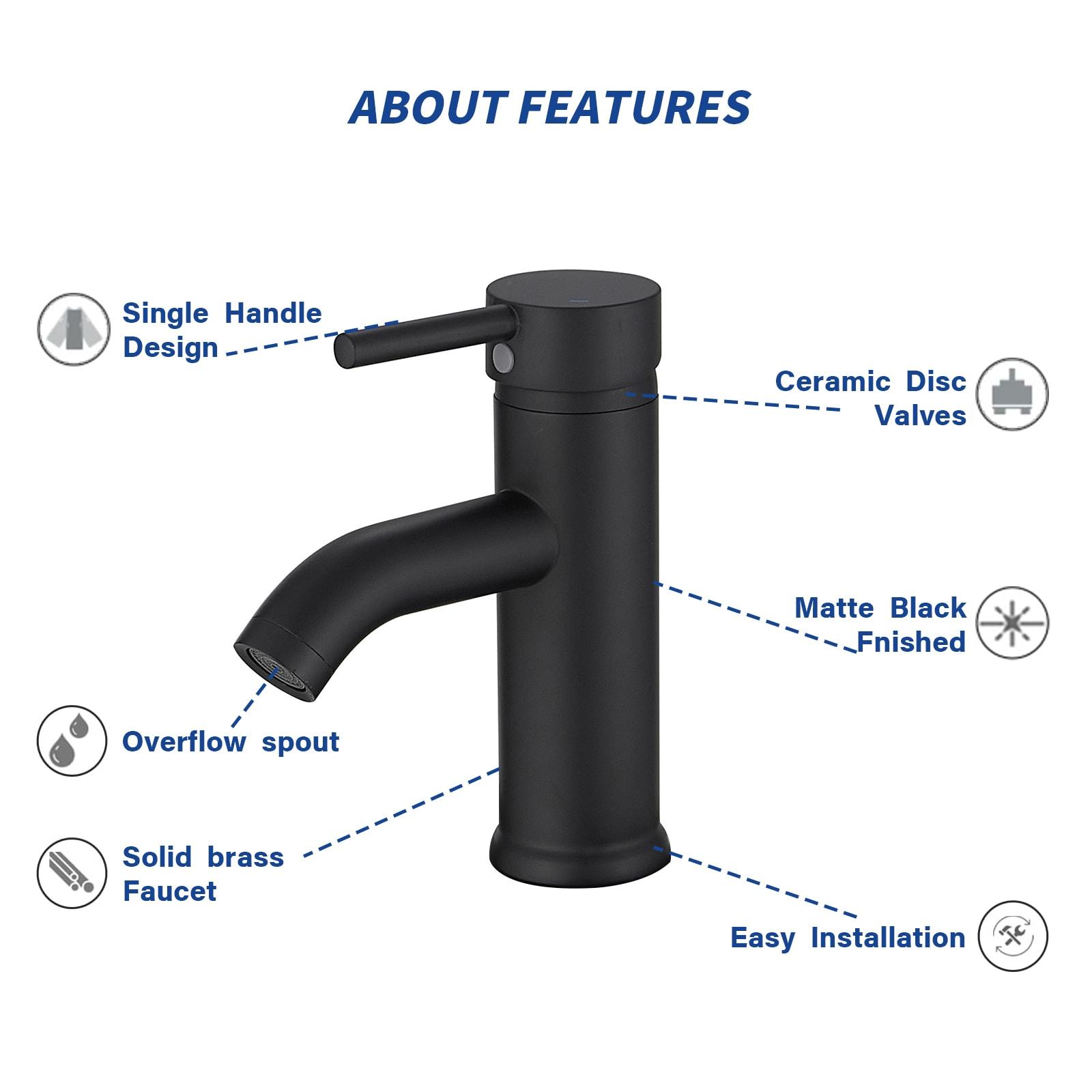 Single-Hole Single-handle Bathroom Faucet with Drain Assembly