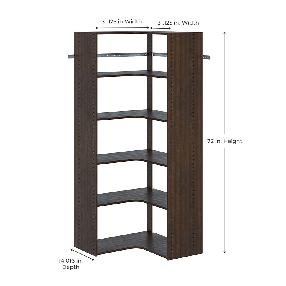 Easy Track Ph42 30-1/2" Wide Corner Closet Organizer System - Truffle