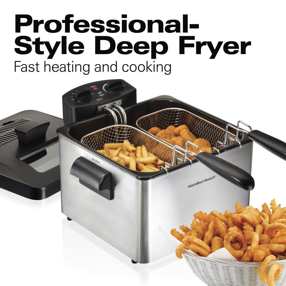 Hamilton Beach Hamilton Beach® Professional-Style Electric Deep Fryer with 12-Cup Food Capacity, Lid with View Window and Three Frying Baskets