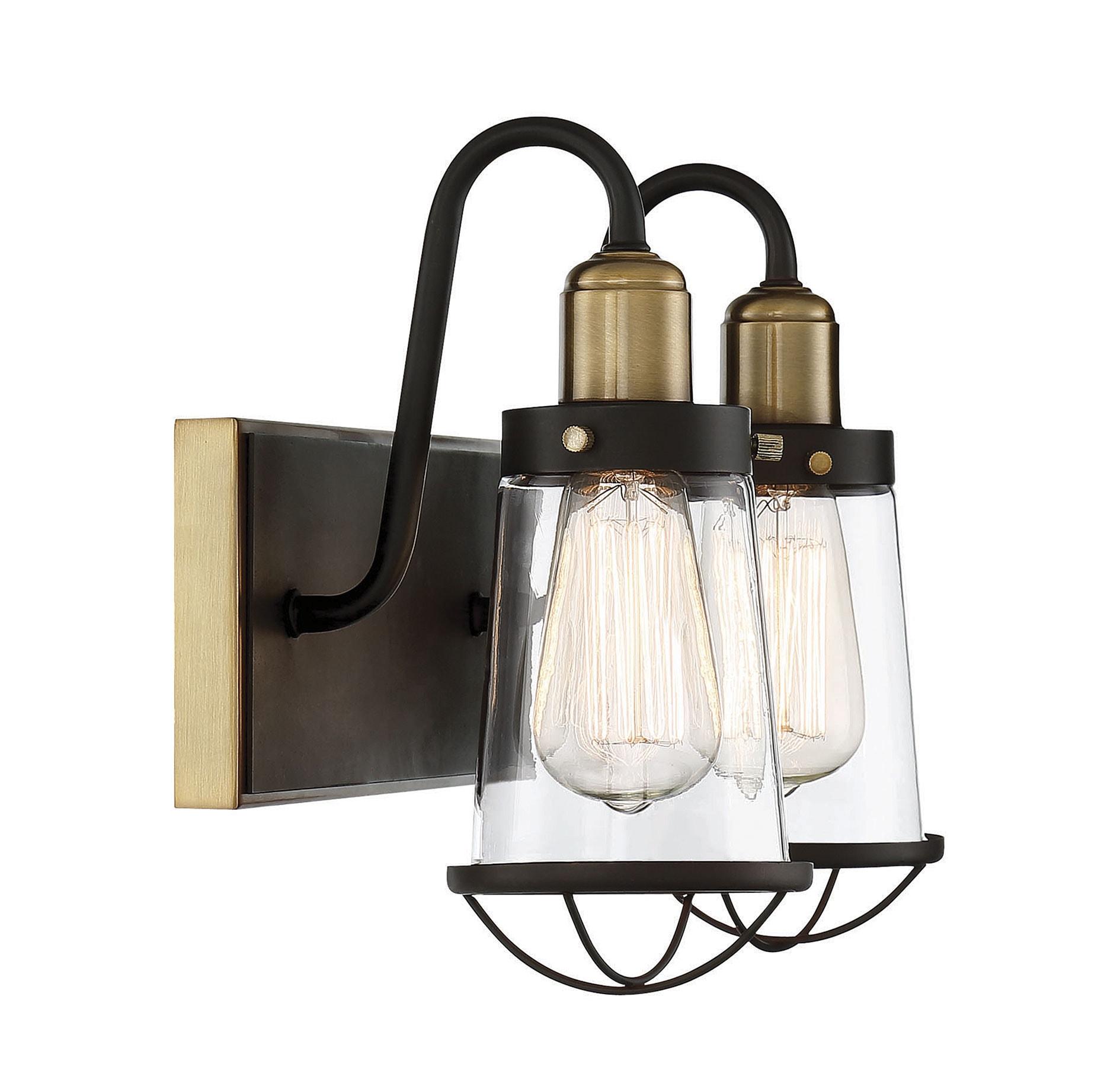 Savoy House Lansing 2 - Light Vanity in  English Bronze/Warm Brass