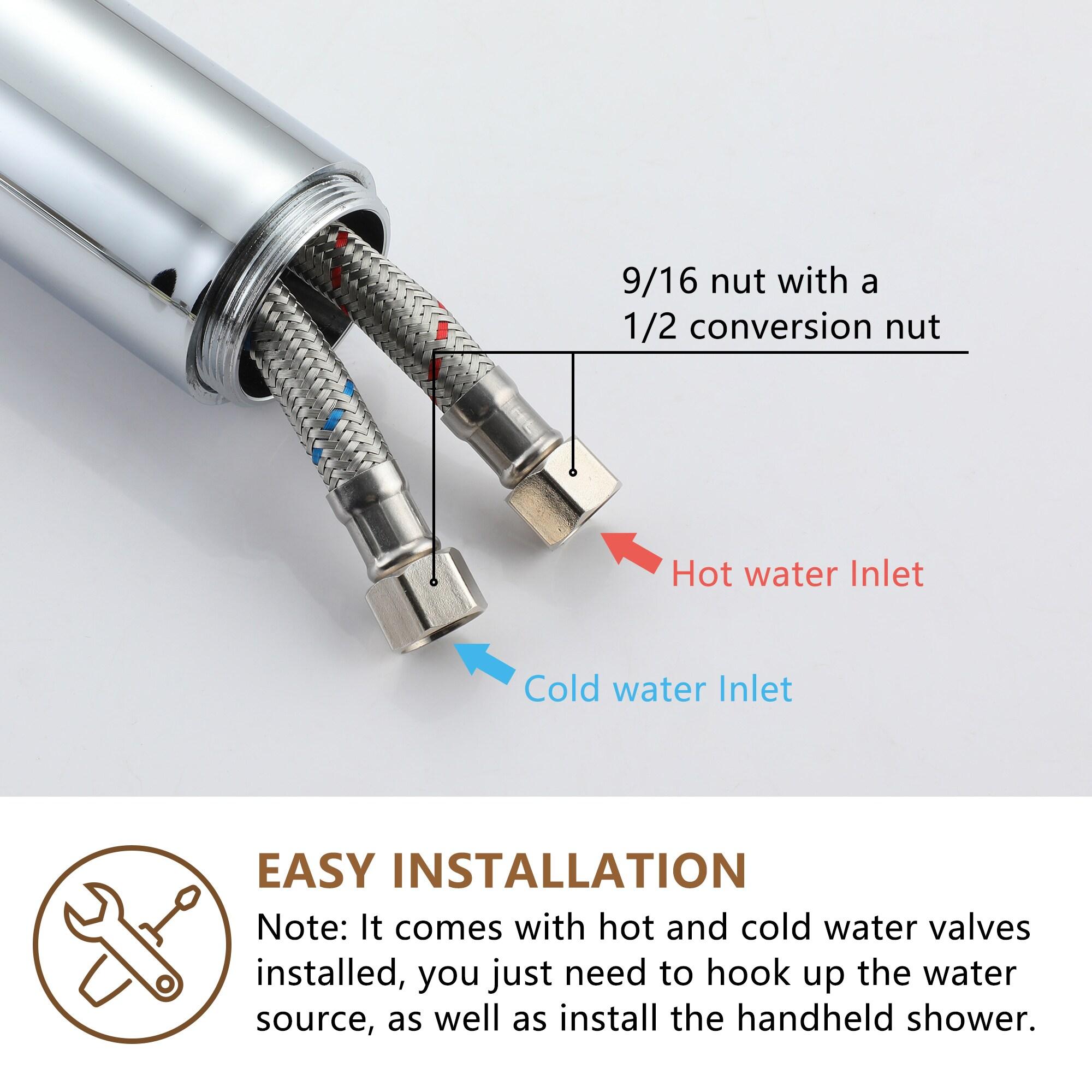 Chrome Freestanding Bathtub Faucet with Hand Shower