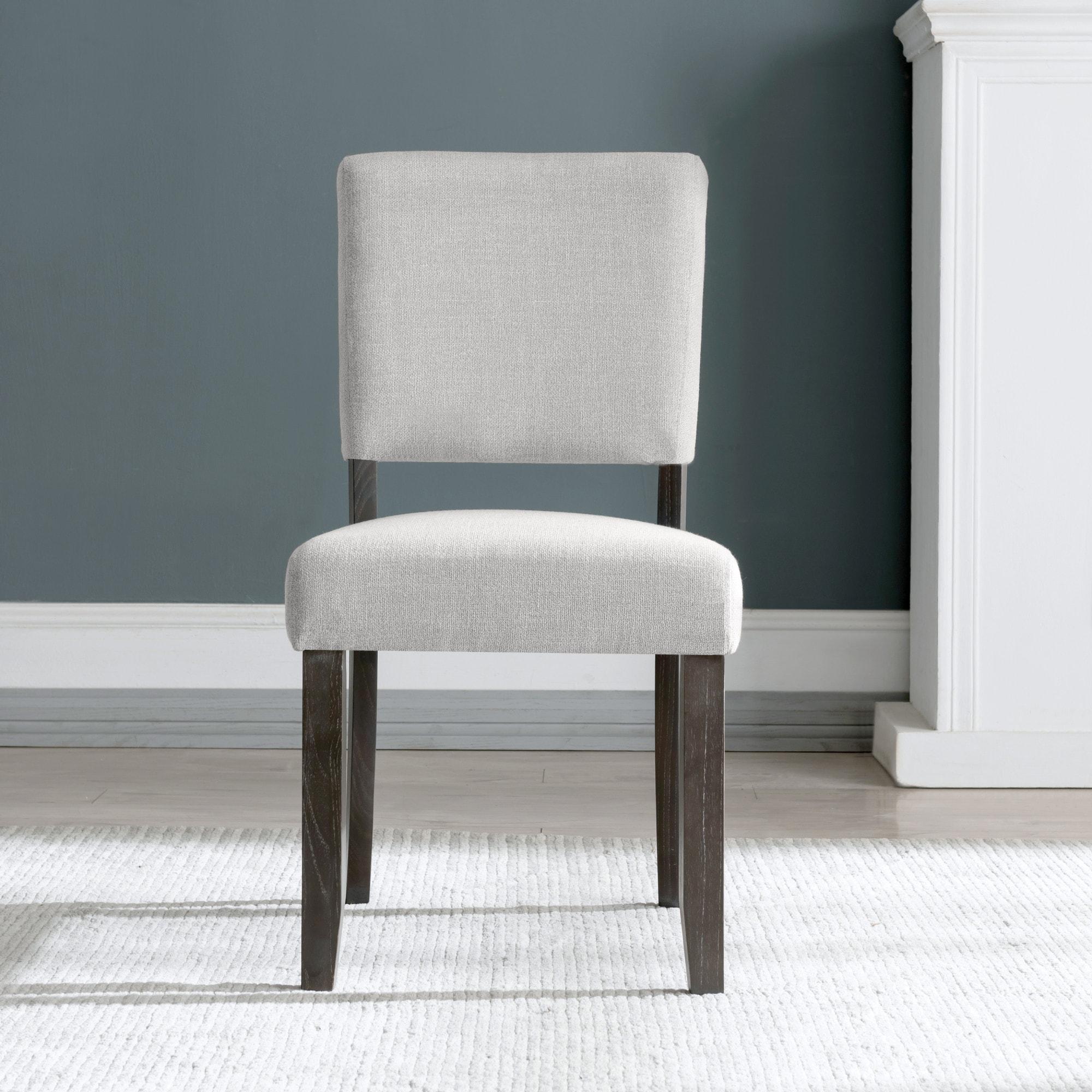 Leick Favorite Finds Wood Upholstered Dining Chair Set in Gray Washed Black Bean