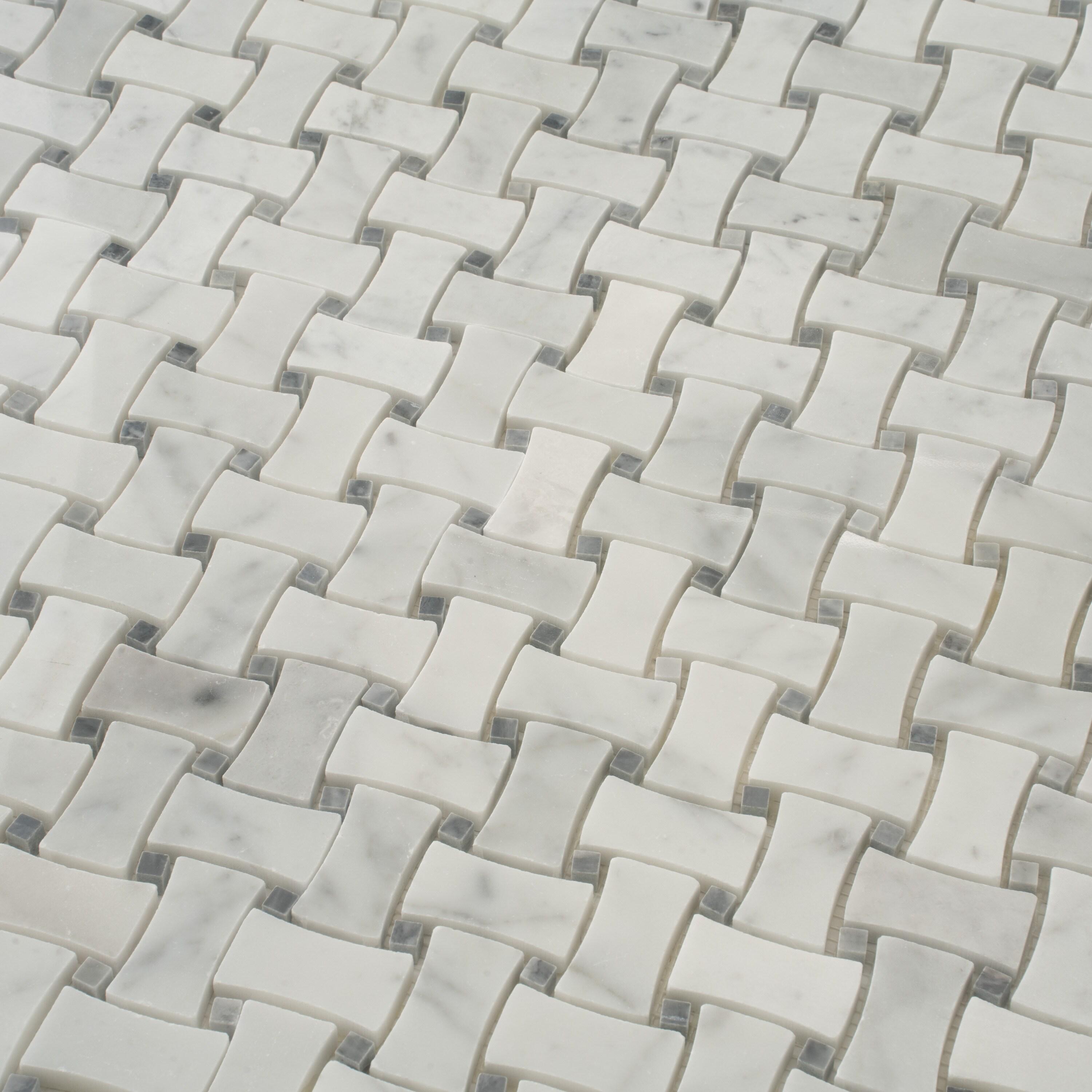 12" x 12" Natural Stone Basketweave Mosaic Wall & Floor Tile