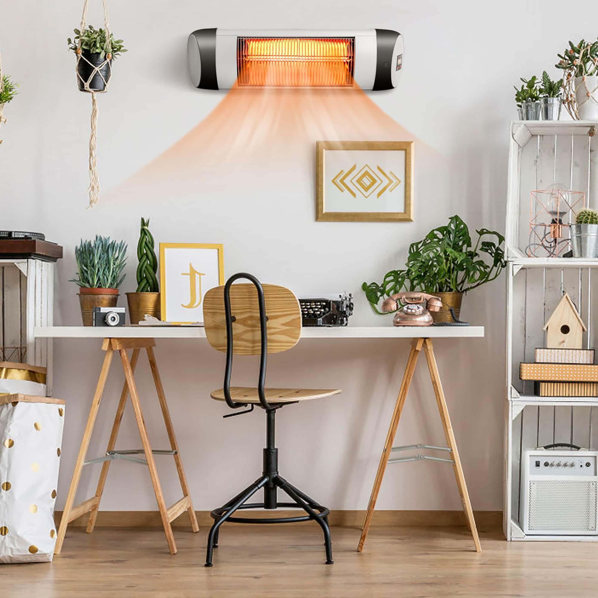 gaomon Wall-Mounted Electric Patio Heater, with 3 Heat Levels(500/1000/1500W)