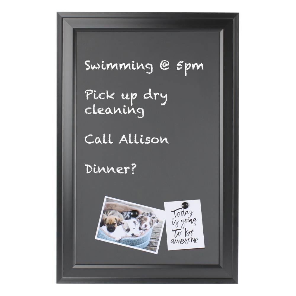 18.5" x 27.5" Bosc Framed Magnetic Chalkboard Black - DesignOvation: Wall Organizer, Includes Magnets & Chalk