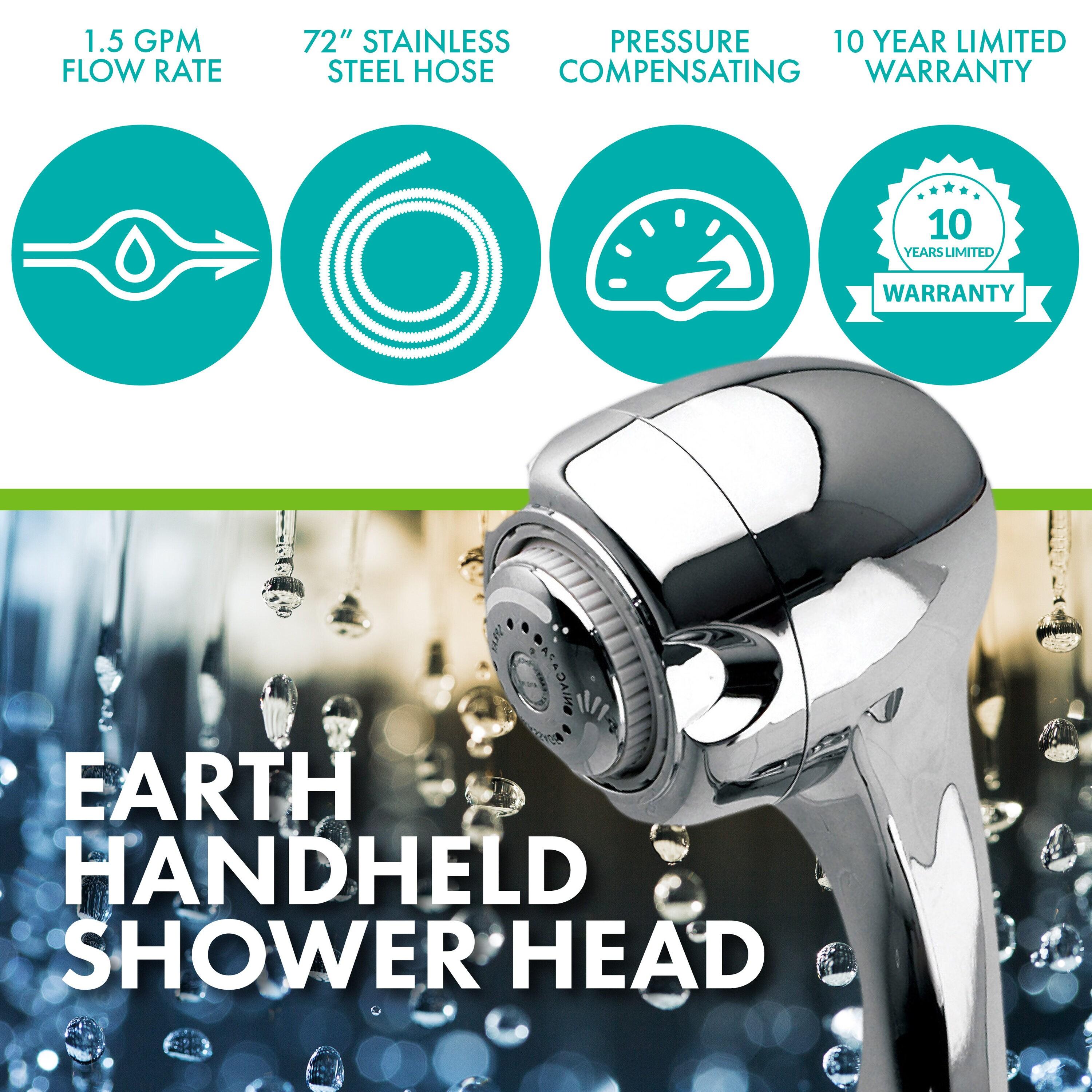 Earth Massage Massage/Jet Handheld Shower Head 1.5 GPM GPM