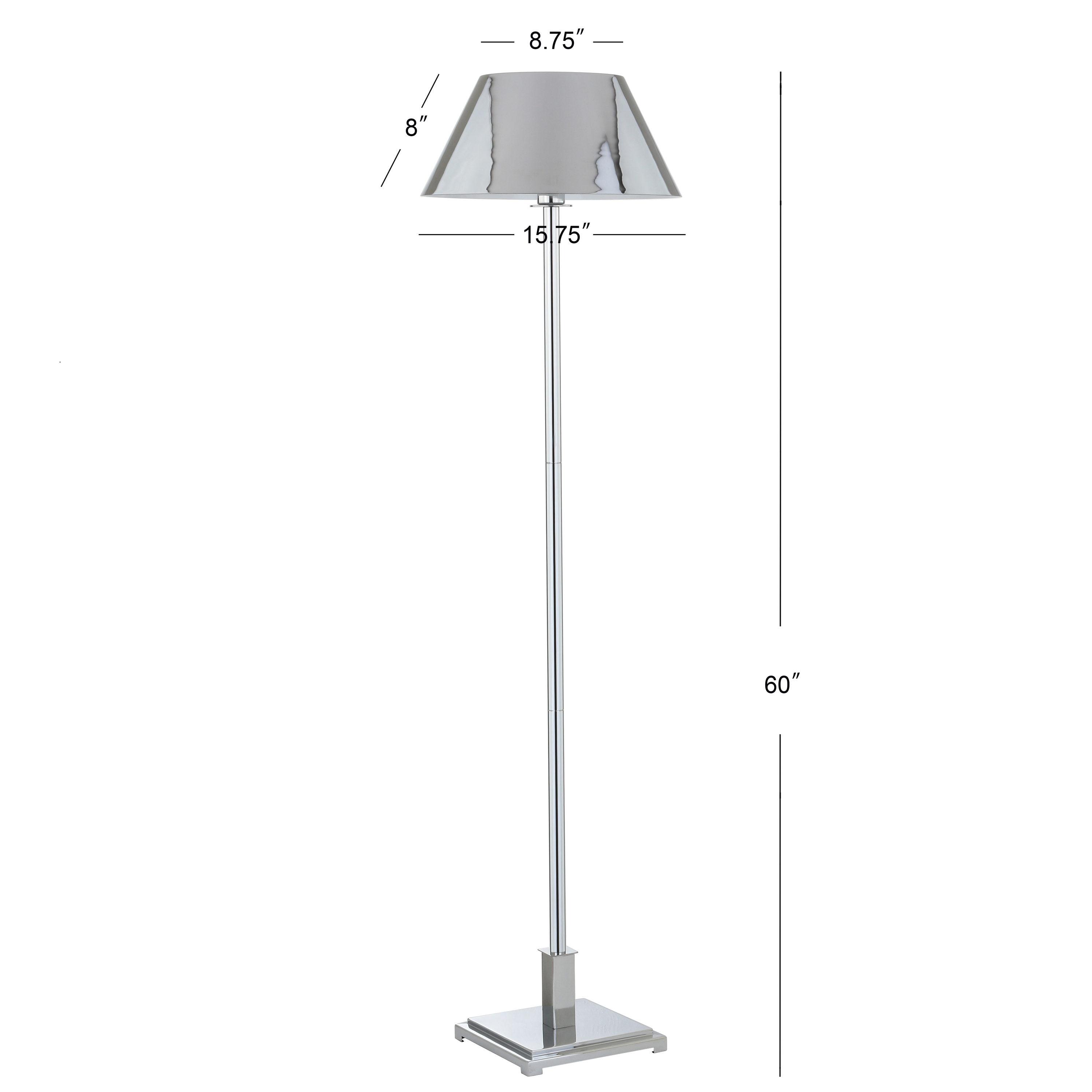 JONATHAN Y JYL6005A Roxy 60" Metal LED Floor Lamp, Contemporary, Modern, Transitional for living room, dinning room, bedroom, office Bulb Included, Chrome