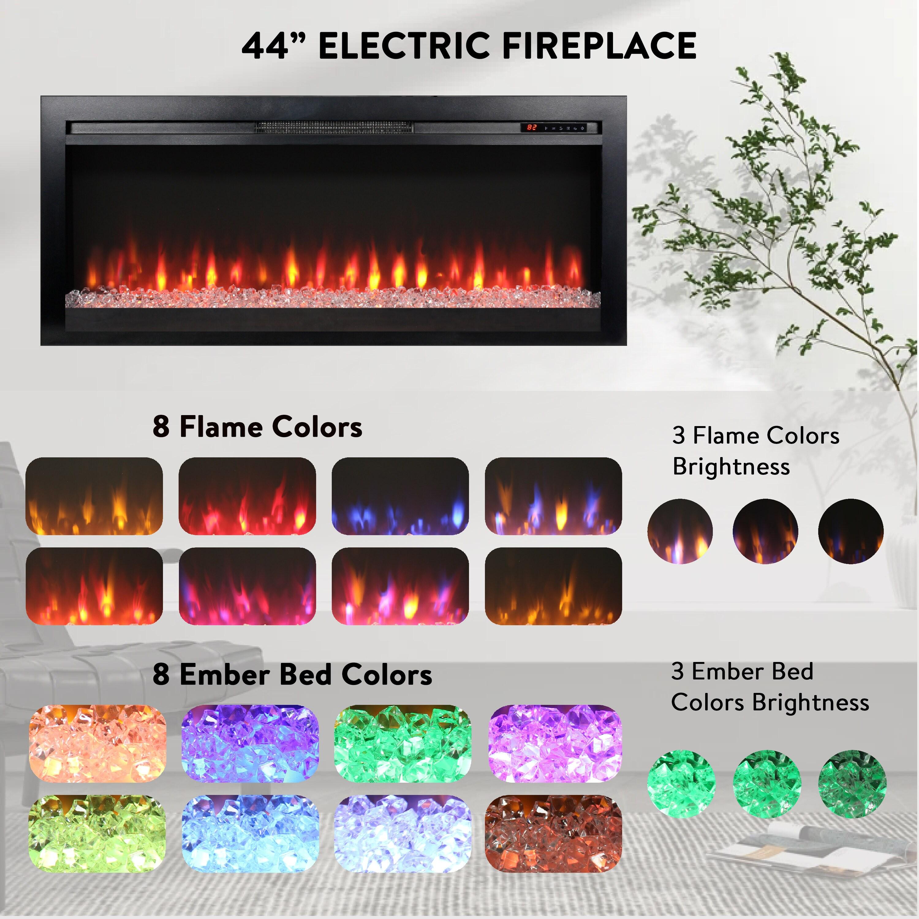 35"W Recessed Multicolor LED Electric Fireplace - 35