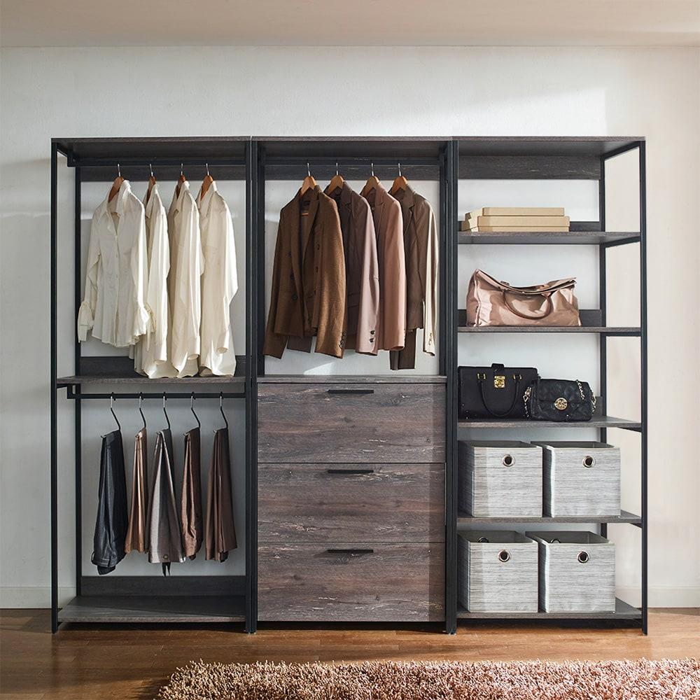 Klair Living Monica Wood Walk-in Closet System in Rustic Gray