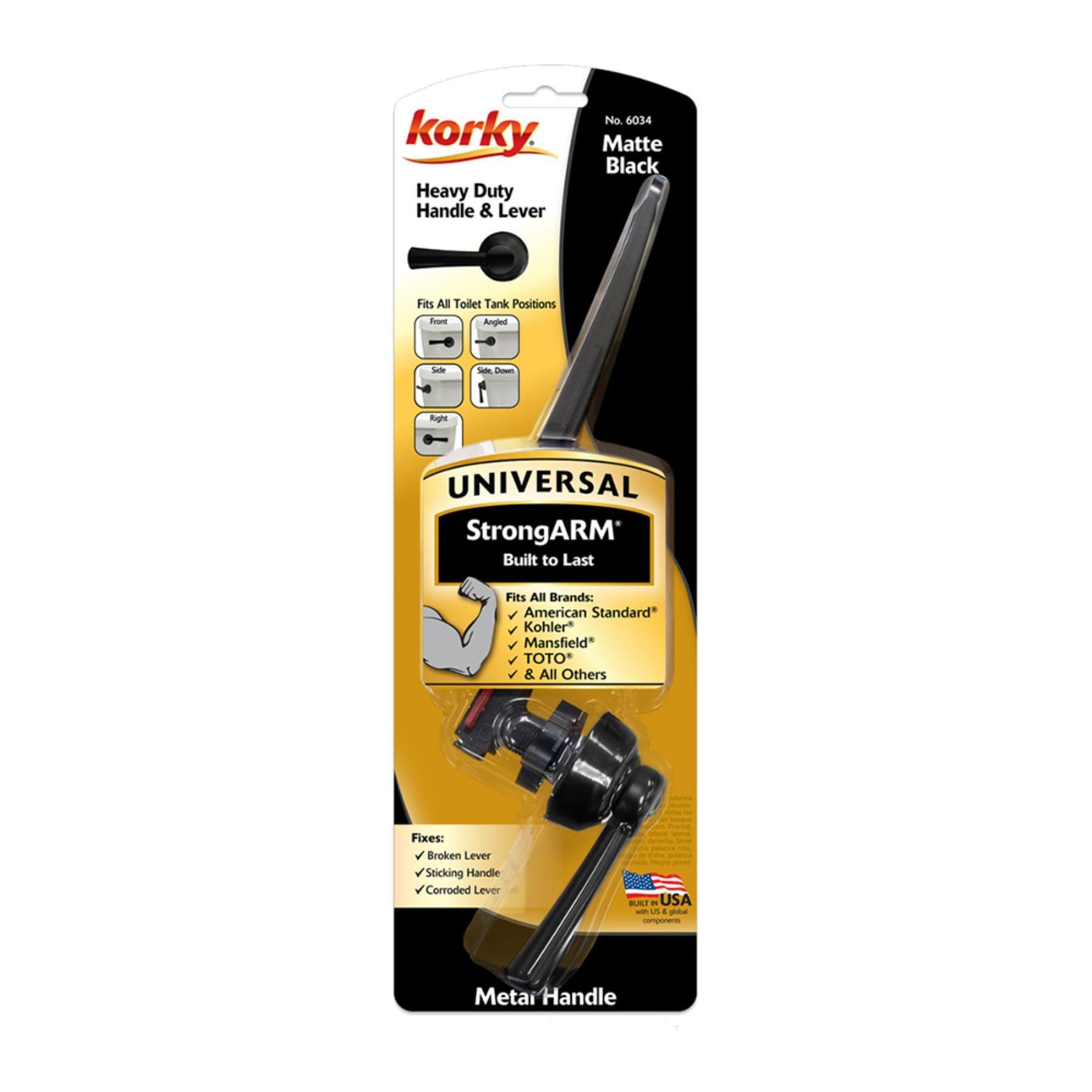 Korky 4001235 Strongram Flush Lever Black Matte Metal for Universal